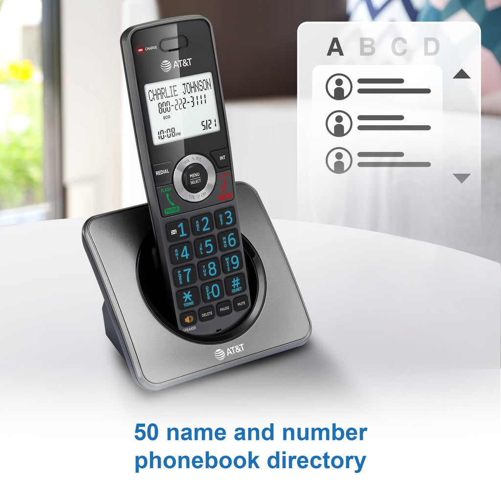 AT&T Landline Home Phone with Call Blocker, Caller ID/Call Waiting, Full-Duplex Handset Speakerphone, Backlit Keypad & Display, Rechargeable Battery, ECO Mode, DECT 6.0: GL2101-11