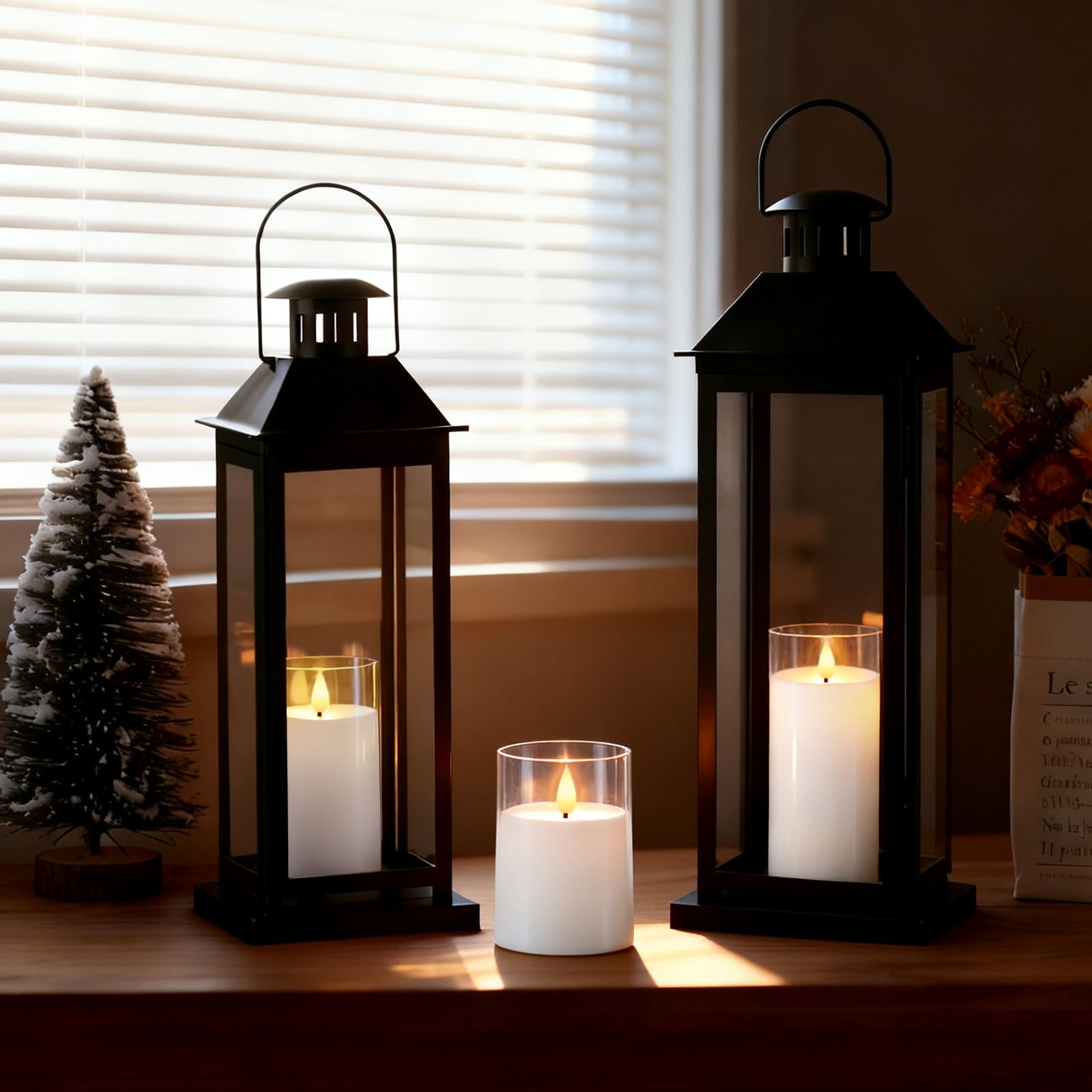 Raycare Flameless Candles Battery Operated with Remote Timer, Acrylic Flickering LED Pillar Candle for Christmas, Wedding, Home Decor, Gift for Family and Friend, White, Set of3
