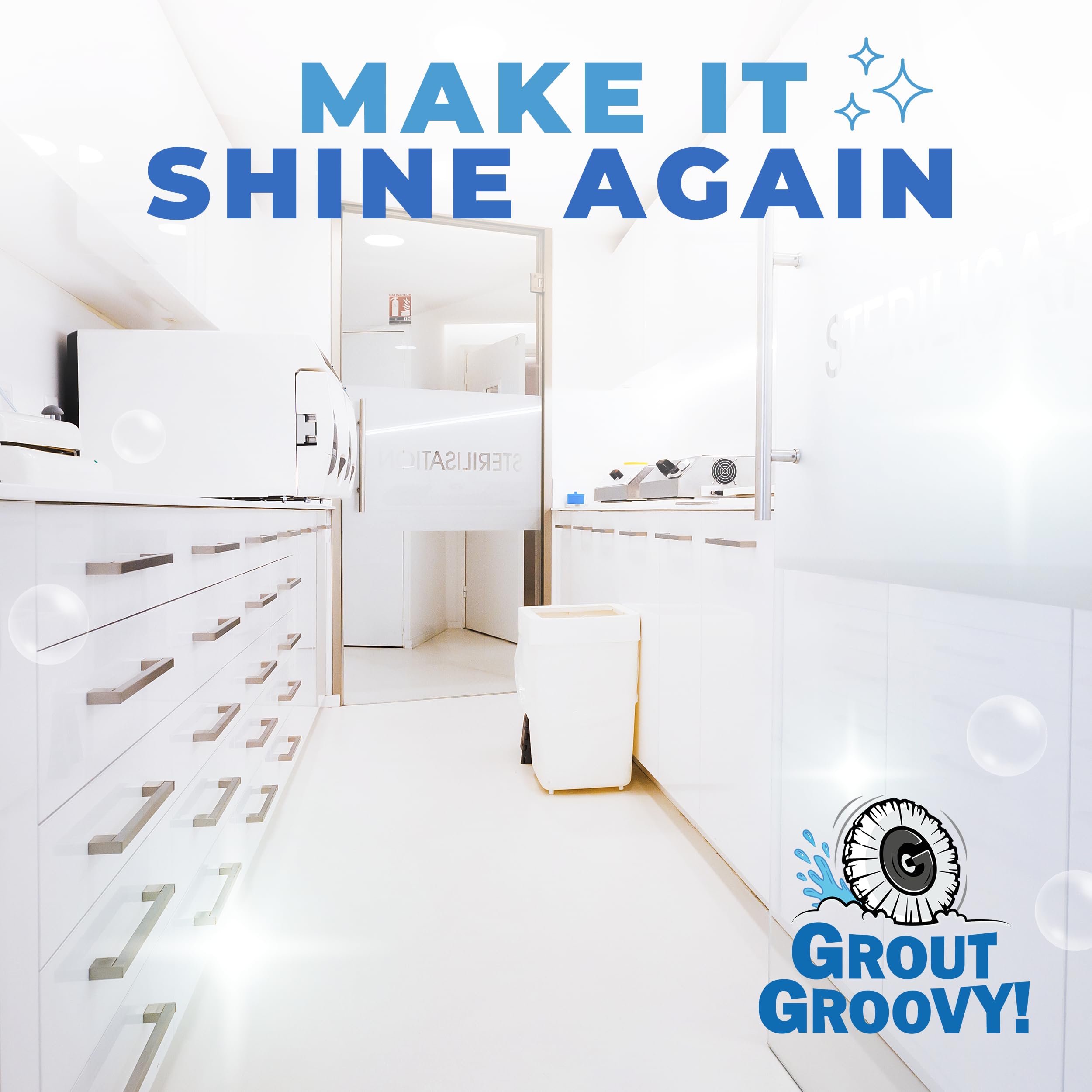 Electric Stand-Up Grout Cleaning Machine – Compact Lightweight Floor Scrubber for Tile, Bathroom & Kitchen Grout Lines | Easy-to-Use Deep Cleaner for Ceramic & Porcelain Tile Floors (Small)