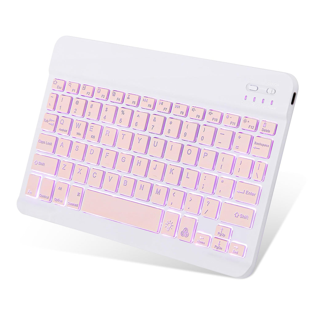 Backlit Bluetooth Keyboard Small Portable Wireless Keyboard Rechargeable Illuminated for Android Samsung Tablet Cell Phone Smartphone iPad A16 11th 10th Generation iPad Pro Air Mini iPhone (Black)