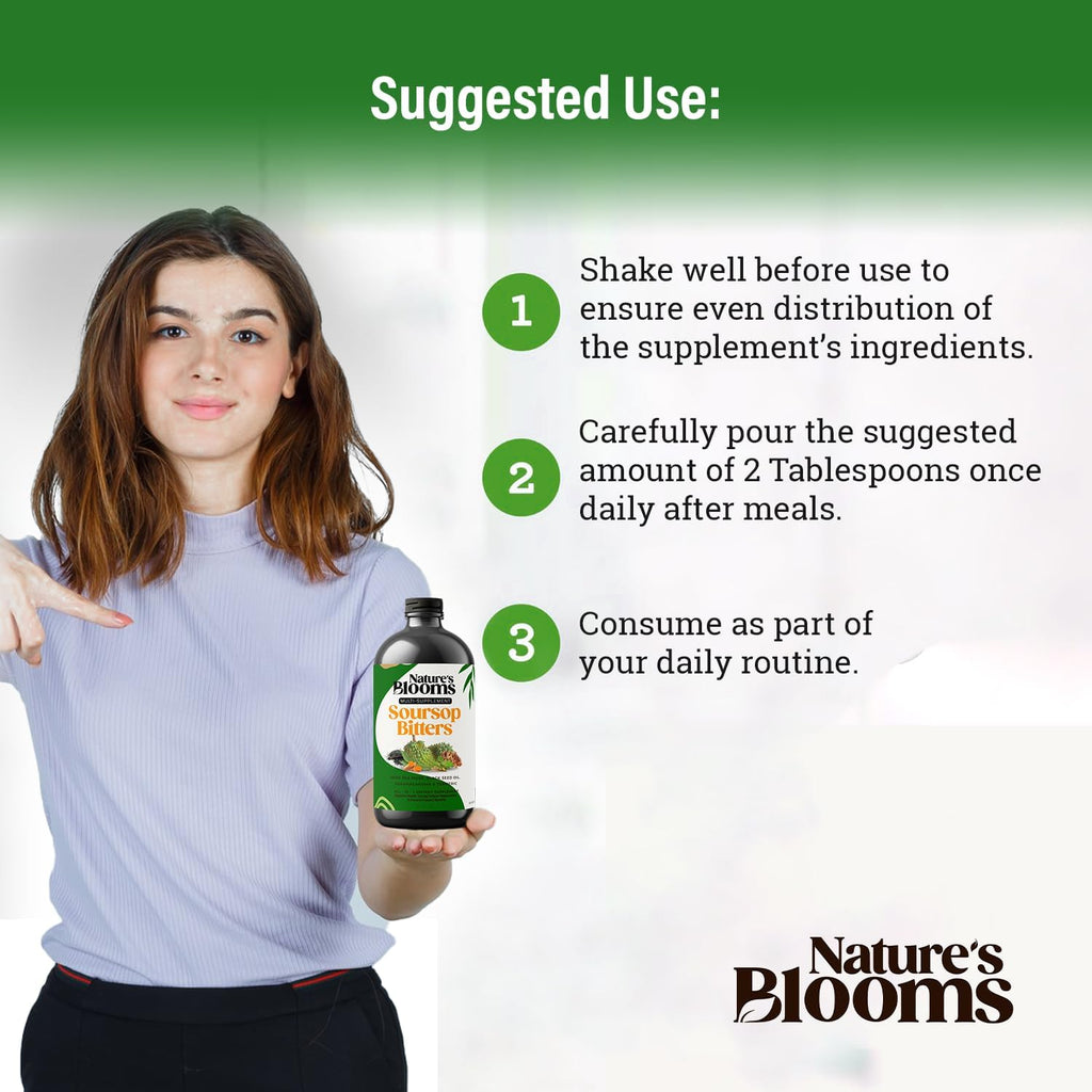 Nature's Blooms Soursop & Black Seed Bitters Bundle, 16 oz Each, 2 Bottles