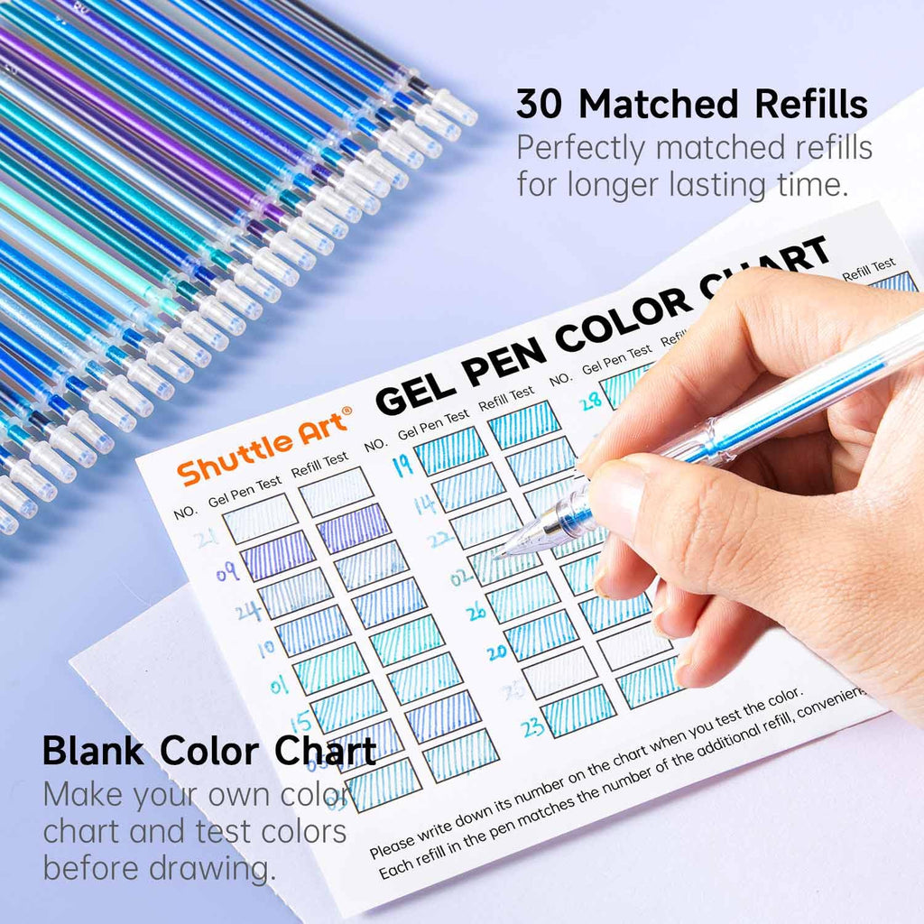 Shuttle Art Pastel Gel Pens, 24 Pastel Milky Colors Gel Pen for Black Paper, Adults Coloring Books Drawing Doodling Crafts Scrapbooking Journaling