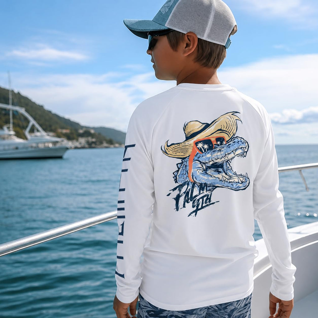 Palmyth Boys Fishing Shirt Youth Long Sleeve T-Shirt UPF 50+ Sun Protection