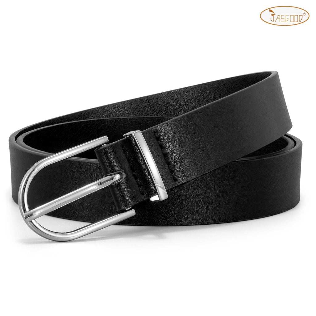 JASGOOD Women’s Leather Belts for Jeans Pants Fashion Ladies Belt with Gold Buckle