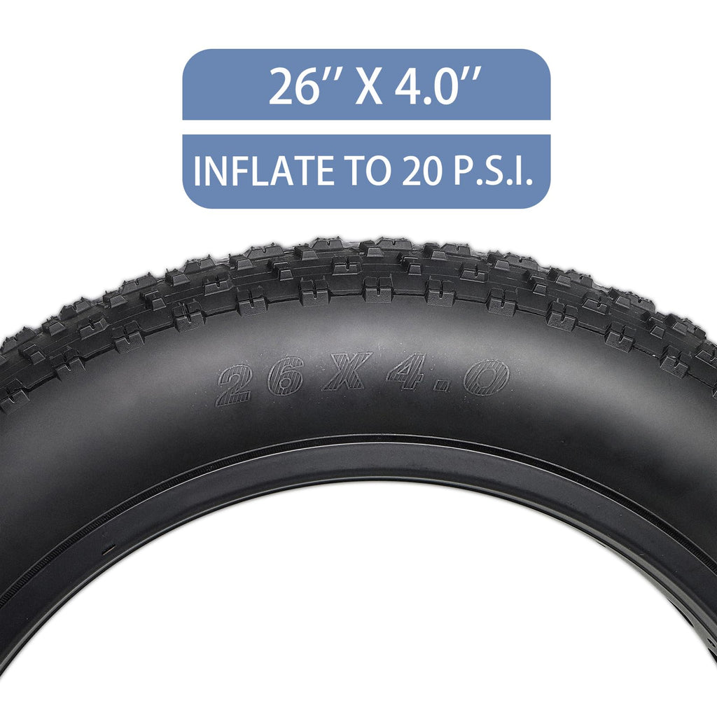 Hycline Fat Bike Replacement Tire: 20x4.0/26x4.0 Inch High-Performance Wear-Resistant Folding MTB Bicycle Tires, All-Terrain High-Density for Street or Trail Riding
