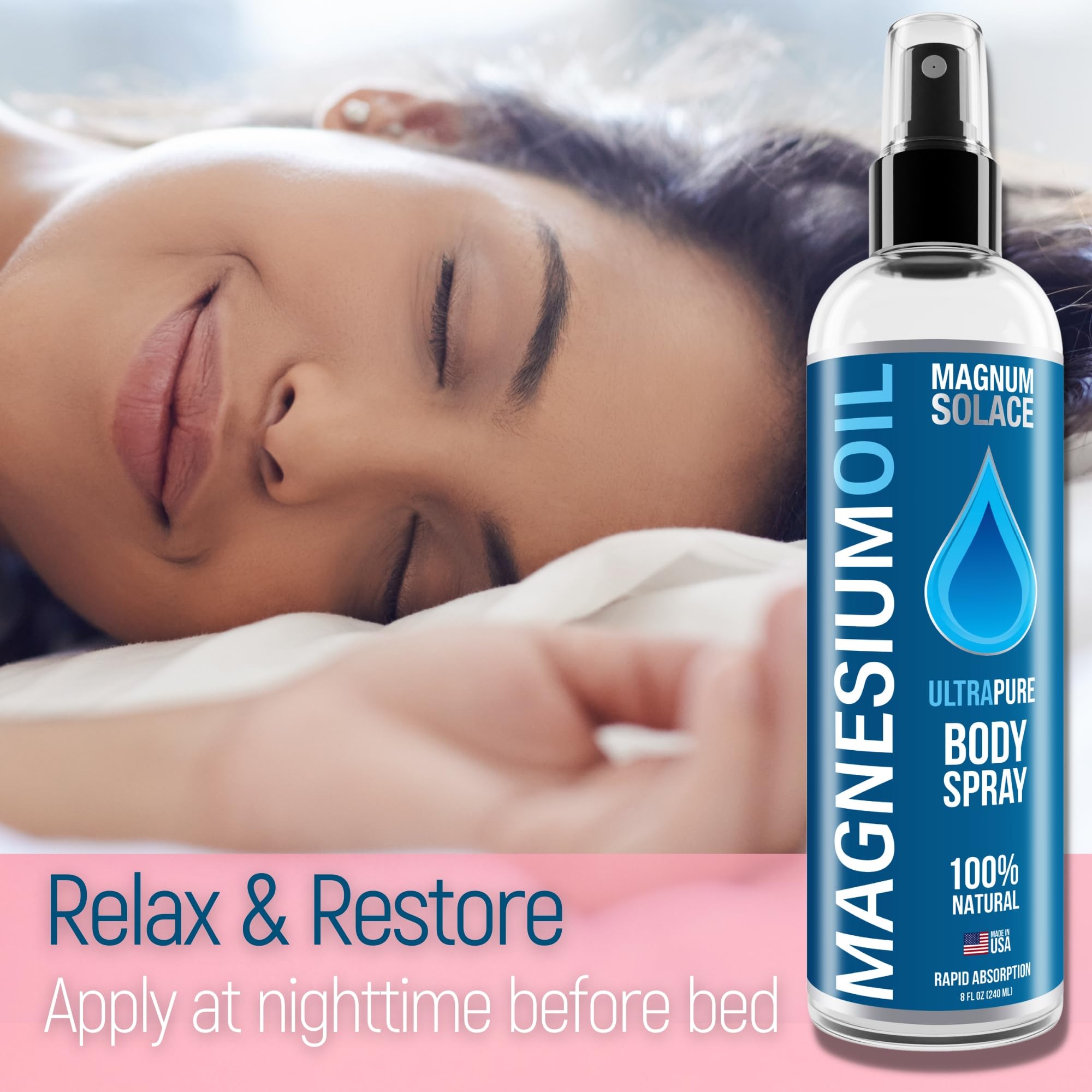 Magnesium Oil Spray - 100% Natural Magnesium Spray – 2 oz