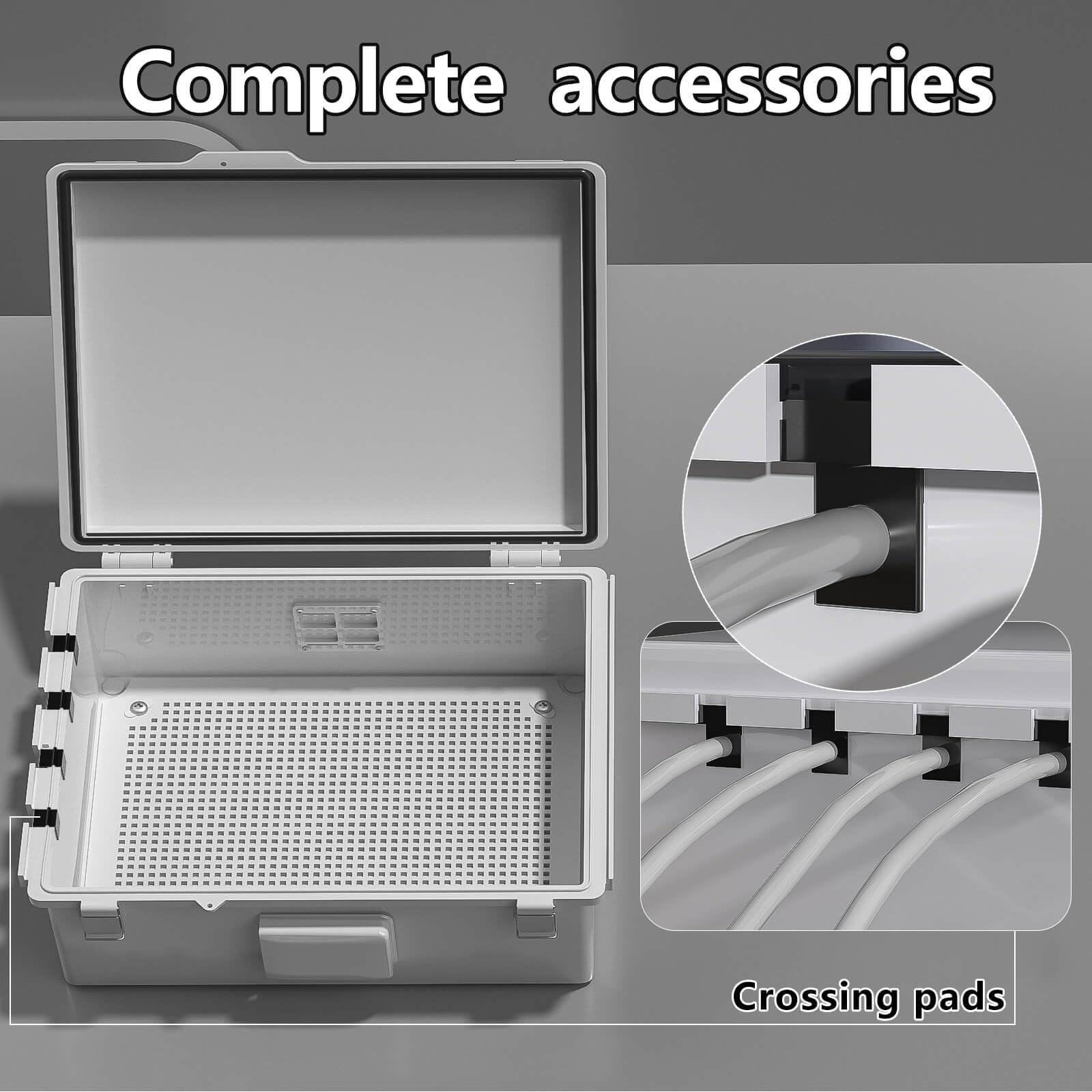 ABS Electrical Junction Box, Ventilated Design, Cable Grommets, IP65 Waterproof Enclosure, Indoor/Outdoor Use with Mounting Panel. (Clear Cover, 8.7"x6.7"x4.3")
