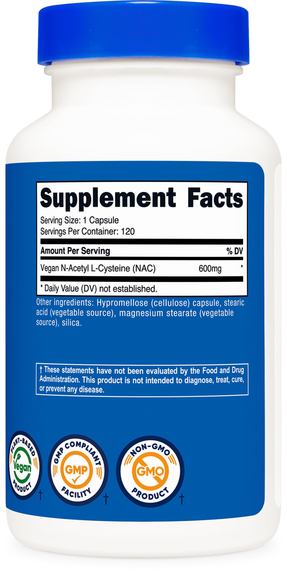 Nutricost N-Acetyl L-Cysteine (NAC) 600mg, 30 Vegan Capsules - GMO Free, Gluten Free, Vegetarian Caps