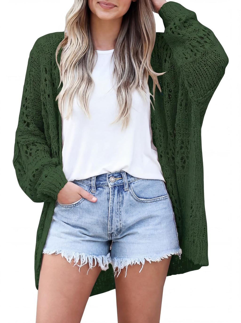 GRECERELLE Summer Crochet Cardigan Sweaters for Women | Lightweight, Open Front, Oversized, Boho Knit, Openwork, kimono Cover Up
