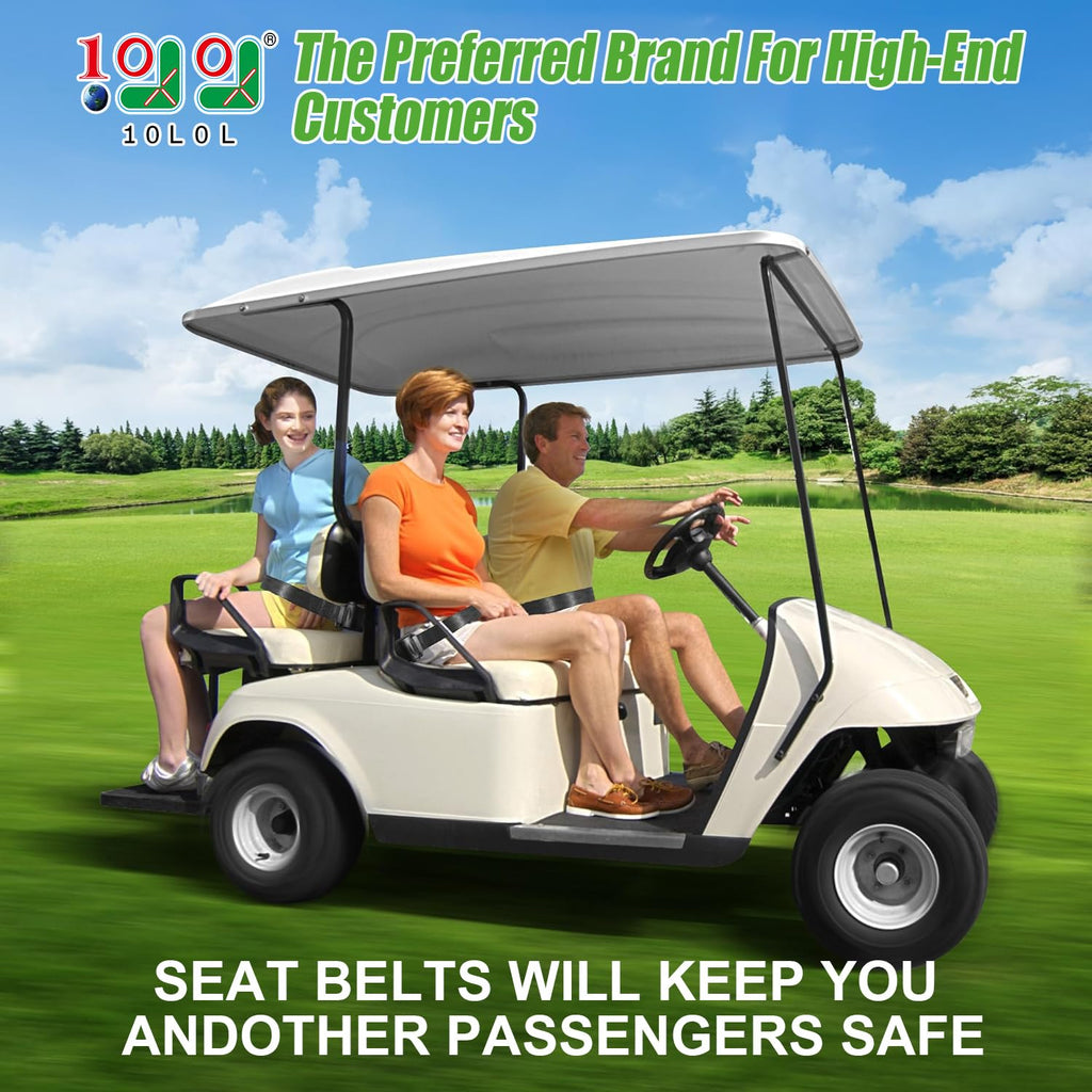 10L0L 4 Passenger (2+2) Golf Cart Seat Belt Kit for EZGO, Yamaha, Club Car, Fits Front Rear Seat, with Bracket
