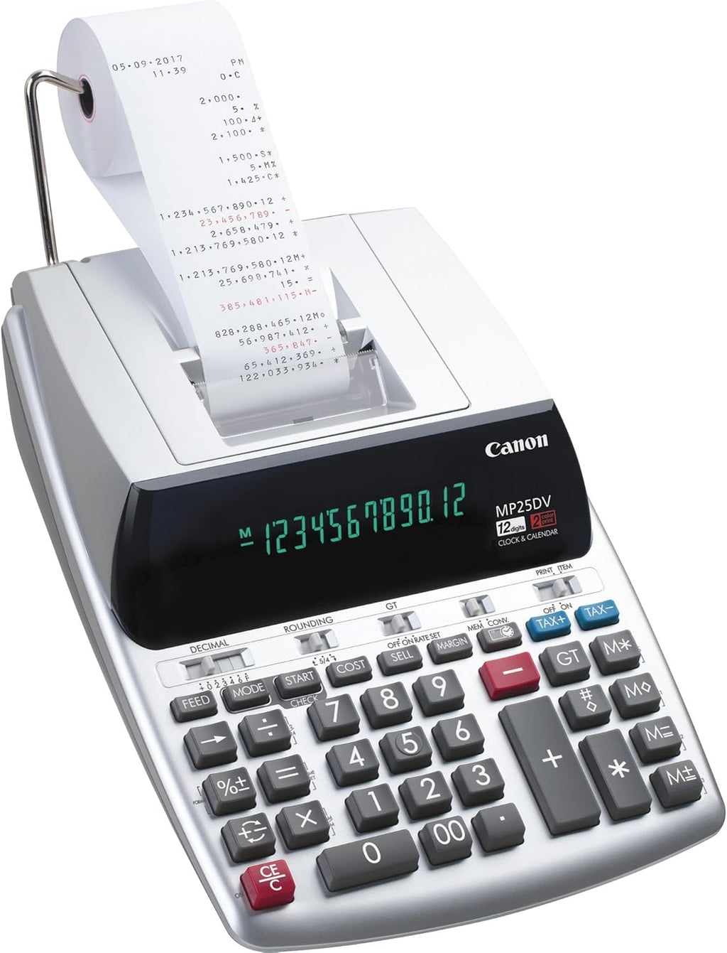 Canon Office Products 2202C001 Canon MP25DV-3 Desktop Printing Calculator with Currency Conversion, Clock & Calendar