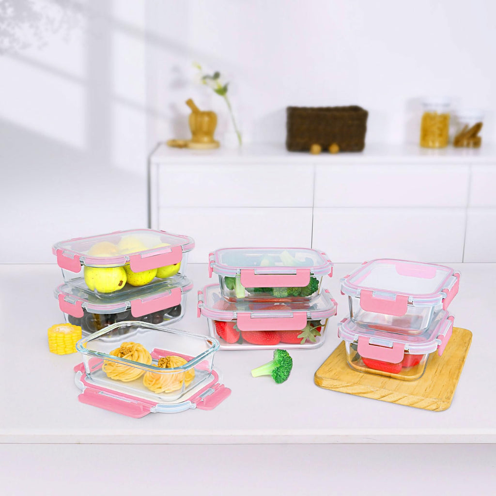 [10-Pack] Glass Meal Prep Containers with Lids, MCIRCO Food Storage Containers with Snap Locking Lids, Airtight Lunch Containers, Microwave, Oven, Freezer and Dishwasher