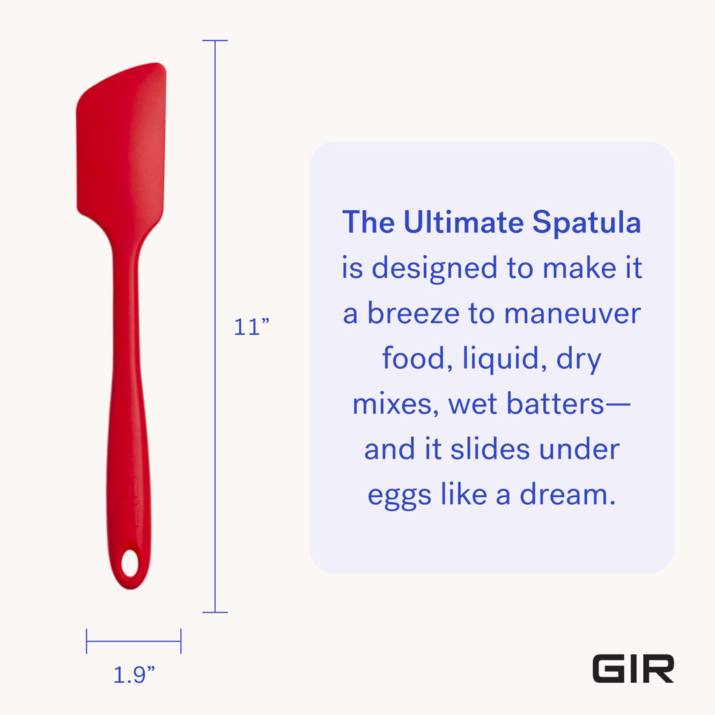 GIR: Get It Right Premium Silicone Spatula - Non-Stick Heat Resistant Kitchen Spatula - Perfect for Baking, Cooking, Scraping, and Mixing - Mini - 8 IN, Black