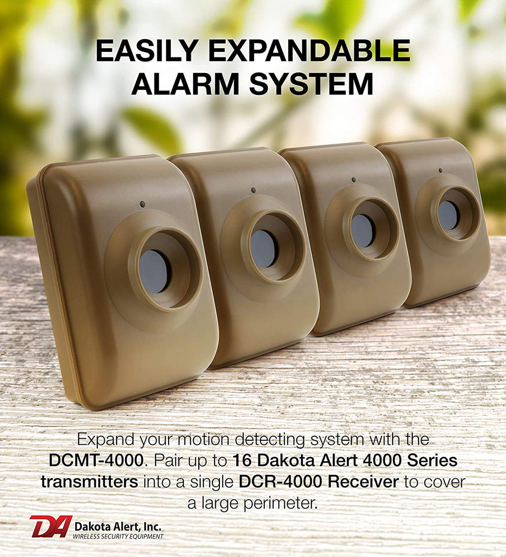 Dakota Alert Long Range Driveway Alarm Motion Detector - DCMA-4k Plus One Mile Wireless Range Alarm System - DCMT-4000 Transmitter & RE-4k Plus Receiver-Use Outdoors, Driveways, Entrances & Backyards