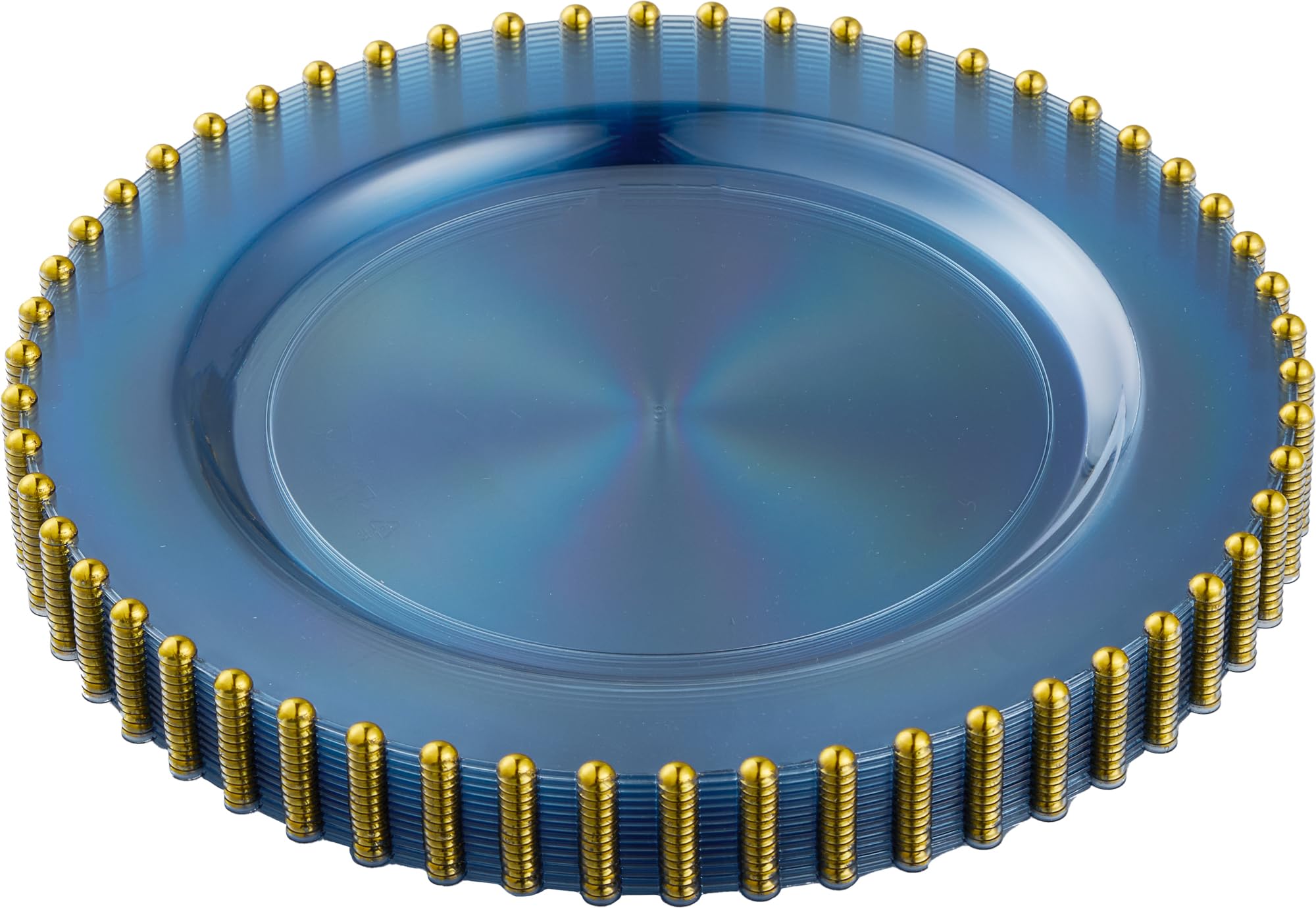 PLASTICPRO 32 Piece Combo Plastic Dinner Plates Disposable Plastic Fancy Heavy Duty Party Dishes 7 inch and 10 inch, Black and Gold Beaded