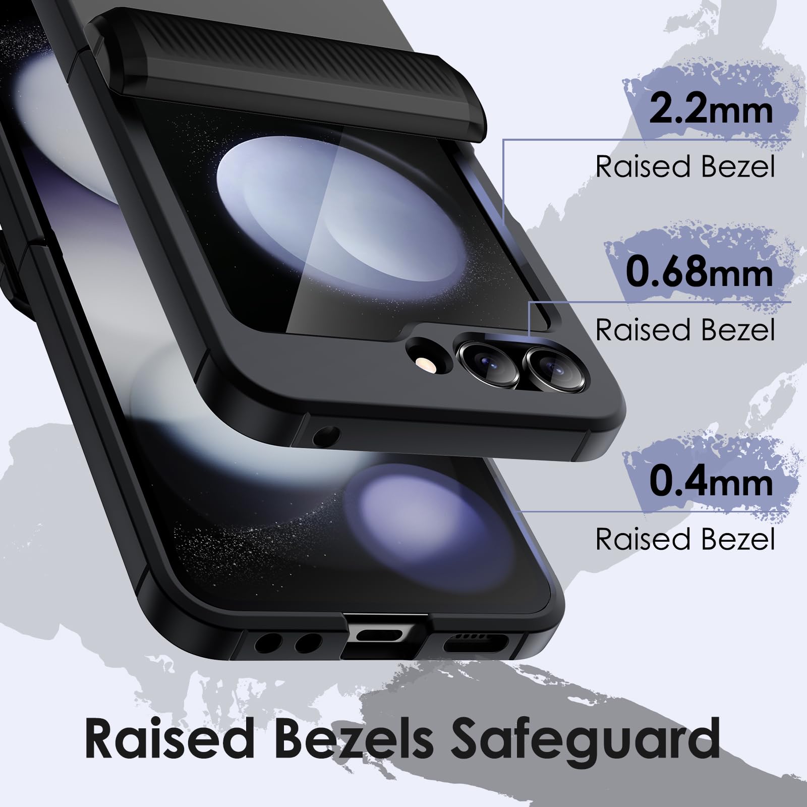 JETech Case for Samsung Galaxy Z Flip 5 2023 with Hinge Protection, Heavy Duty Rugged Protective Hard PC Phone Cover, Anti-Fingerprint Matte Finish (Black)