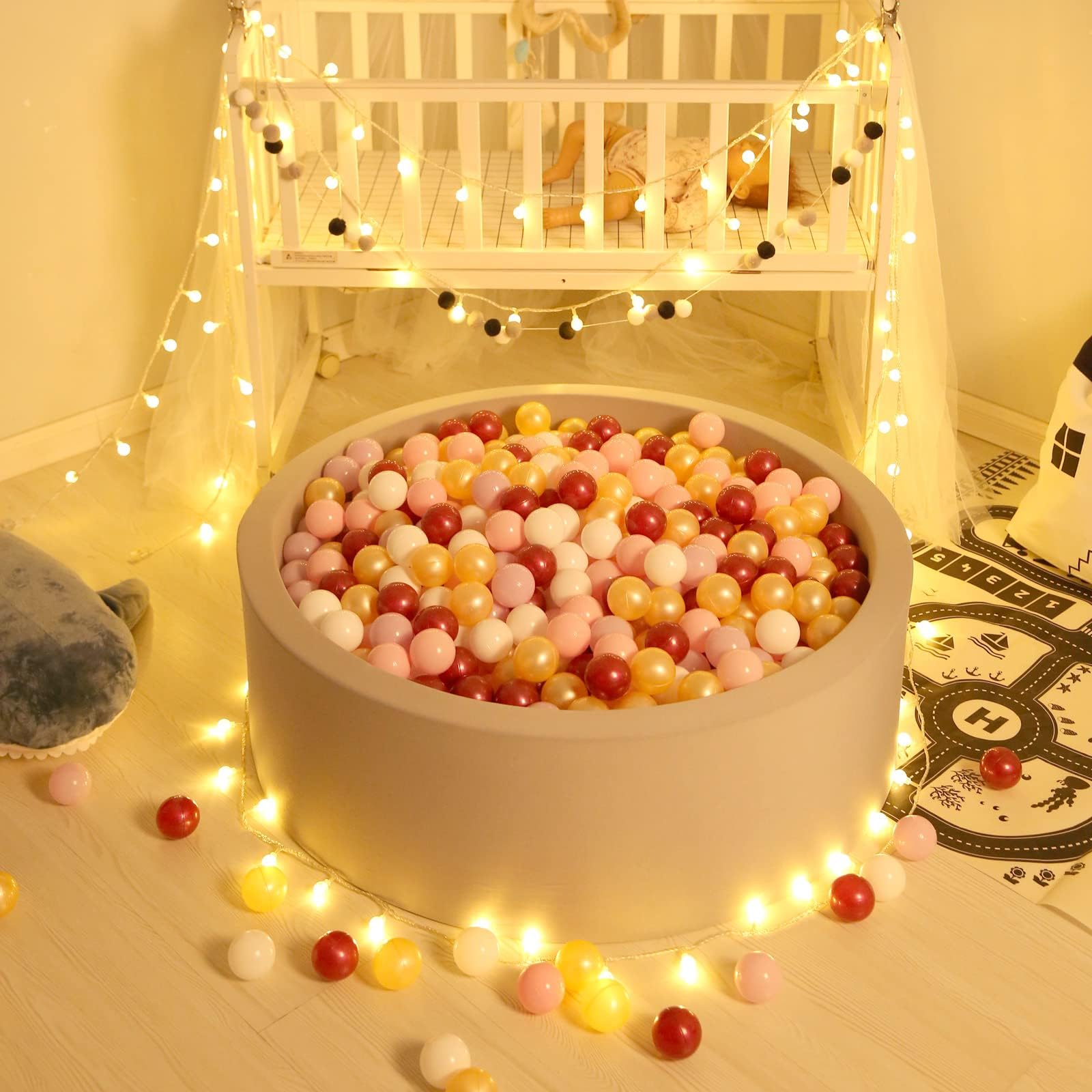 GOGOSO Ball Pit Balls for Toddler, Baby Plastic Playballs Kids Soft Pastel Pelotas Non-Toxic BPA-Free,Mix Color,100 Balls