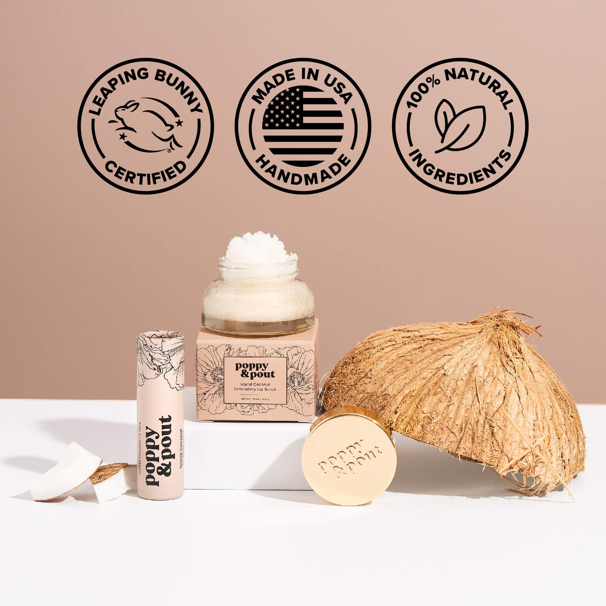 Poppy & Pout Blood Orange Mint Jumbo Lip Balm | All Natural Lip Balms & Moisturizers | Hydrates with Beeswax, Vitamin E, Organic Coconut Oil | Cruelty-Free | Lip Balm in Recyclable Cardboard Tube