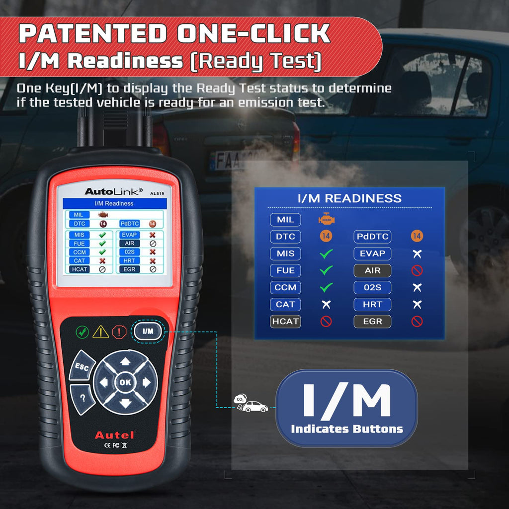 Autel MaxiLink ML519 Enhanced Mode 6 OBD2 Scanner Auto Diagnostic Scan Tool Check Engine Fault Code Reader CAN Scan Tool, Upgraded Ver. of AL319 Black