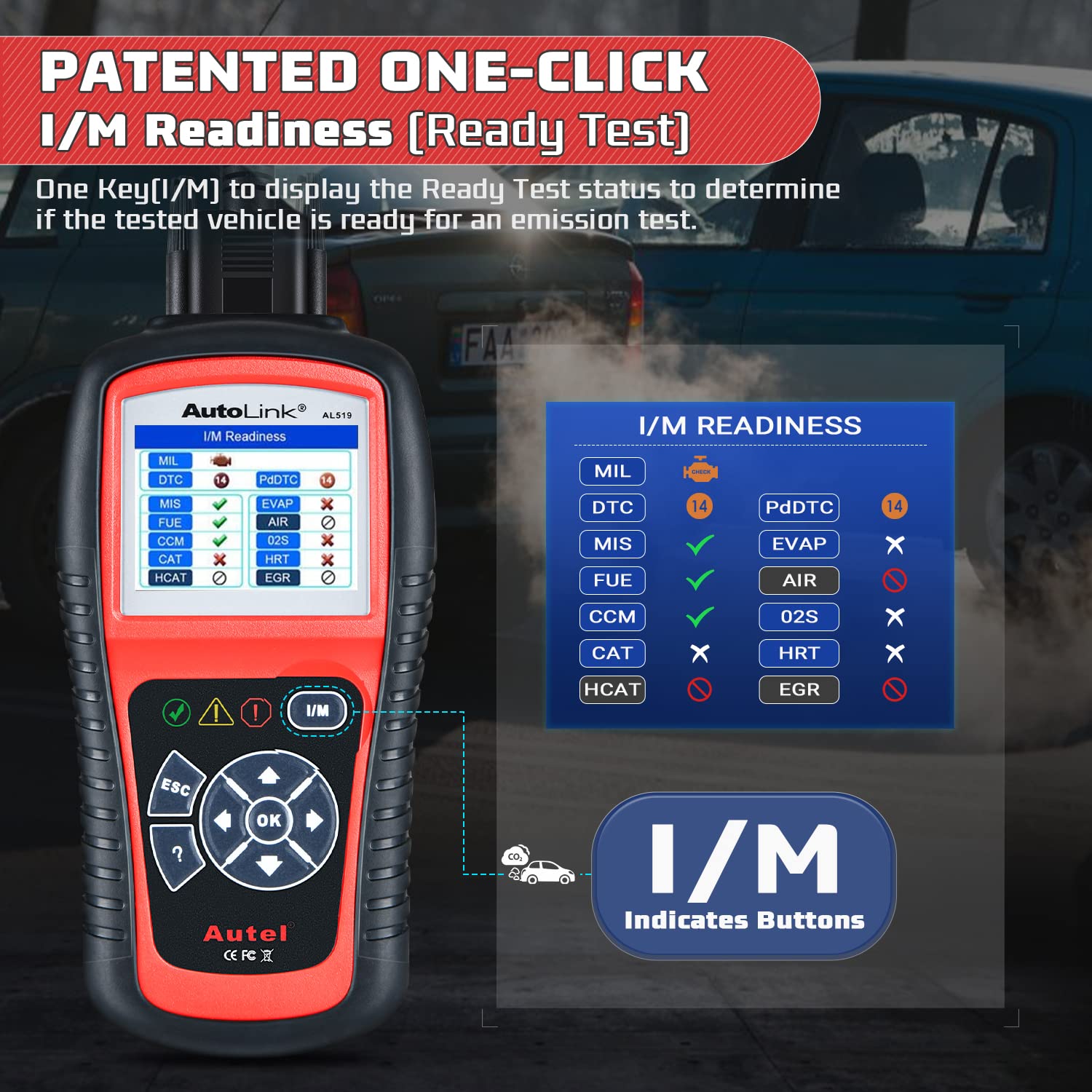 Autel MaxiLink ML519 Enhanced Mode 6 OBD2 Scanner Auto Diagnostic Scan Tool Check Engine Fault Code Reader CAN Scan Tool, Upgraded Ver. of AL319 Black