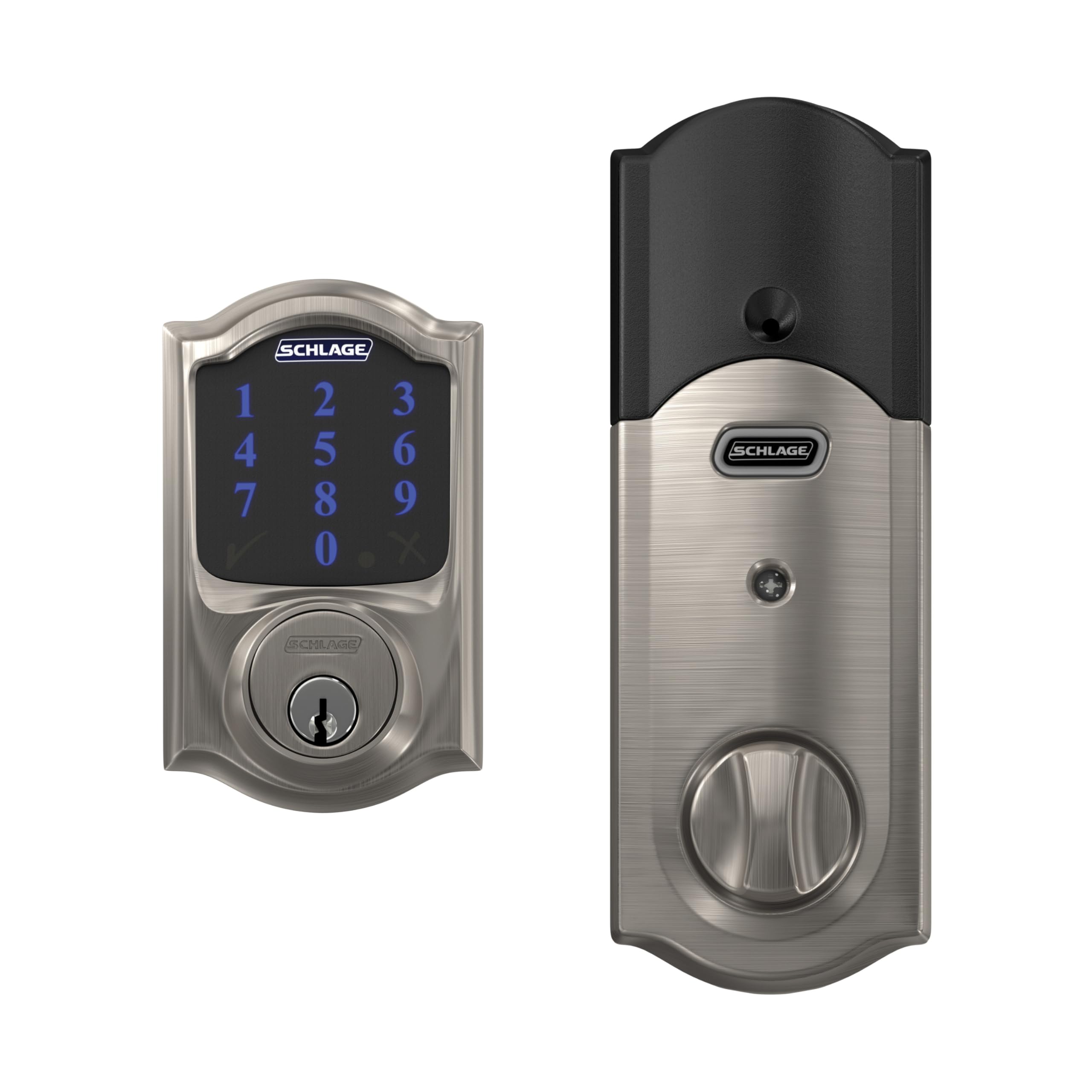 Schlage Connect Smart Deadbolt Lock with Touchscreen Keypad, Keyless Front Door Entry, Z-Wave Plus Compatible, Aged Bronze, BE469ZP CEN 716