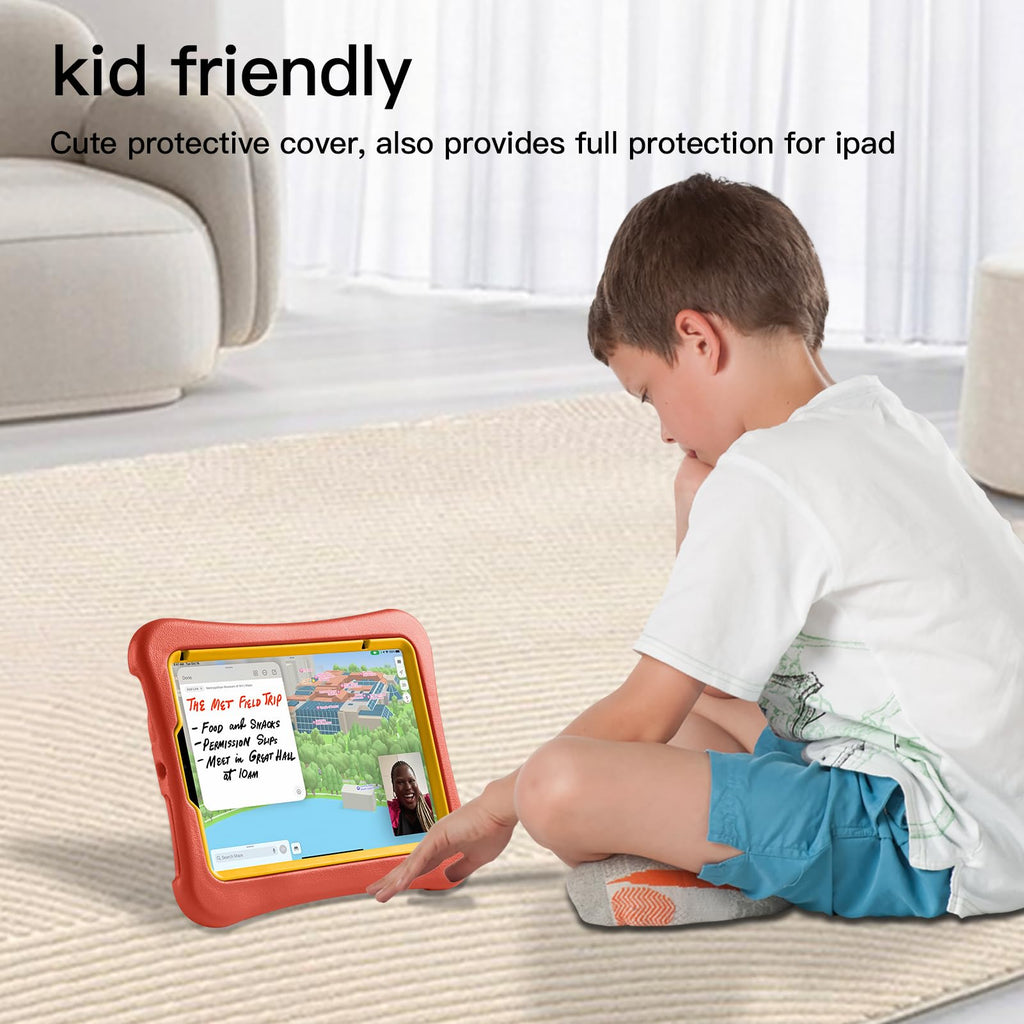 Kids Case for iPad mini 7 (A17 Pro) 2024 /iPad Mini6 2021, Light Weight Heavy Duty/Shockproof/Drop Proof with Handle/Kickstand, Child Friendly Cover for iPad mini 7th/6th Gen 8.3inch (red)