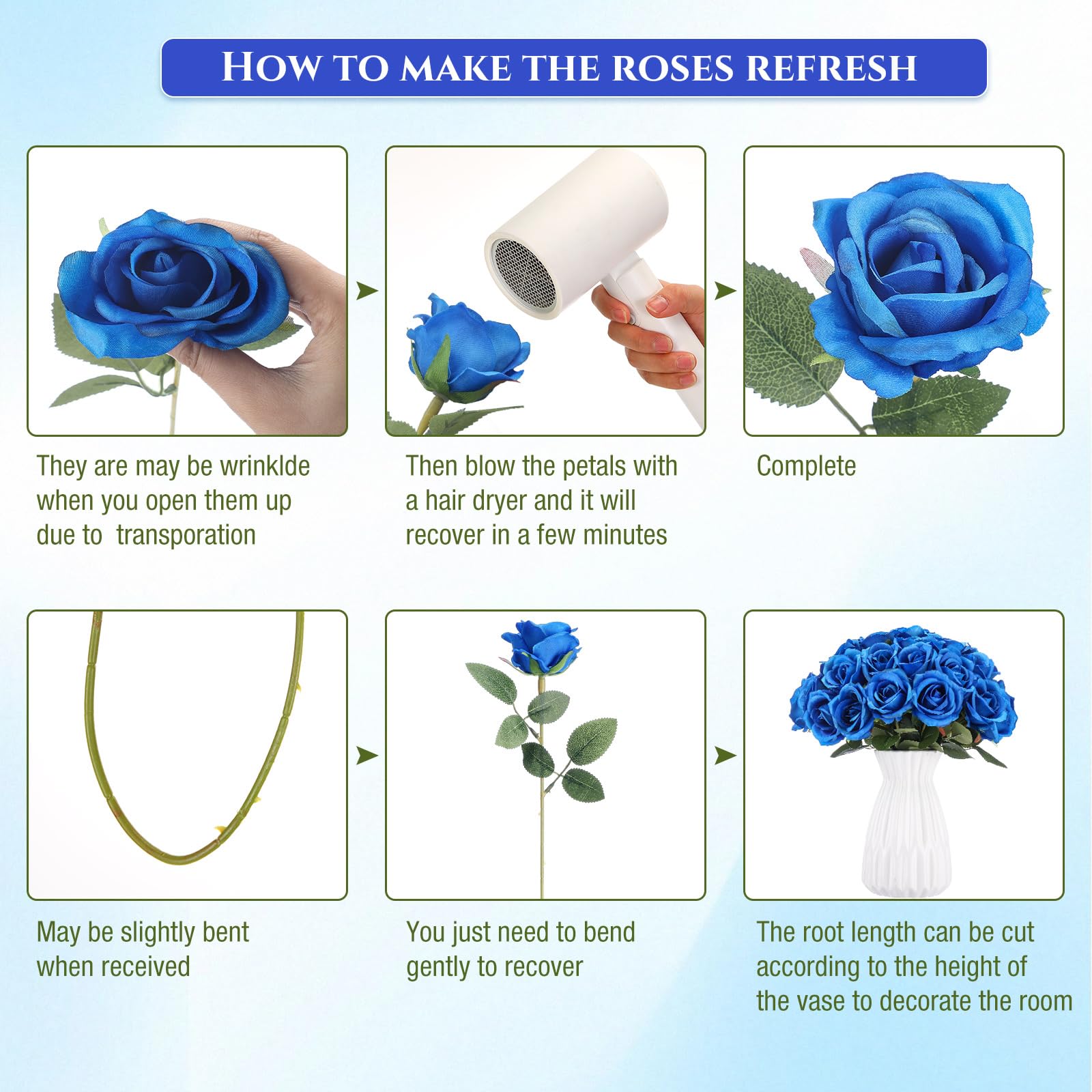 Jexine 100 Pieces Artificial Roses Flowers Bulk, Long Stem Realistic Fake Silk Roses Bouquet for Table Centerpiece Vases Wedding Party Kitchen Decor(Beige)