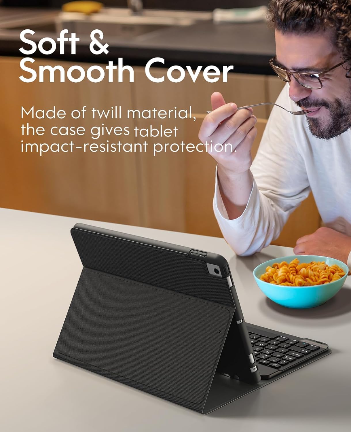 CHESONA Keyboard Case for iPad 9th Generation 2021 10.2 Inch, Detachable Wireless with Pencil Holder Stand Folio Keyboard Cover for iPad 9th Gen/8th Gen/7th Gen 10.2" (Black)
