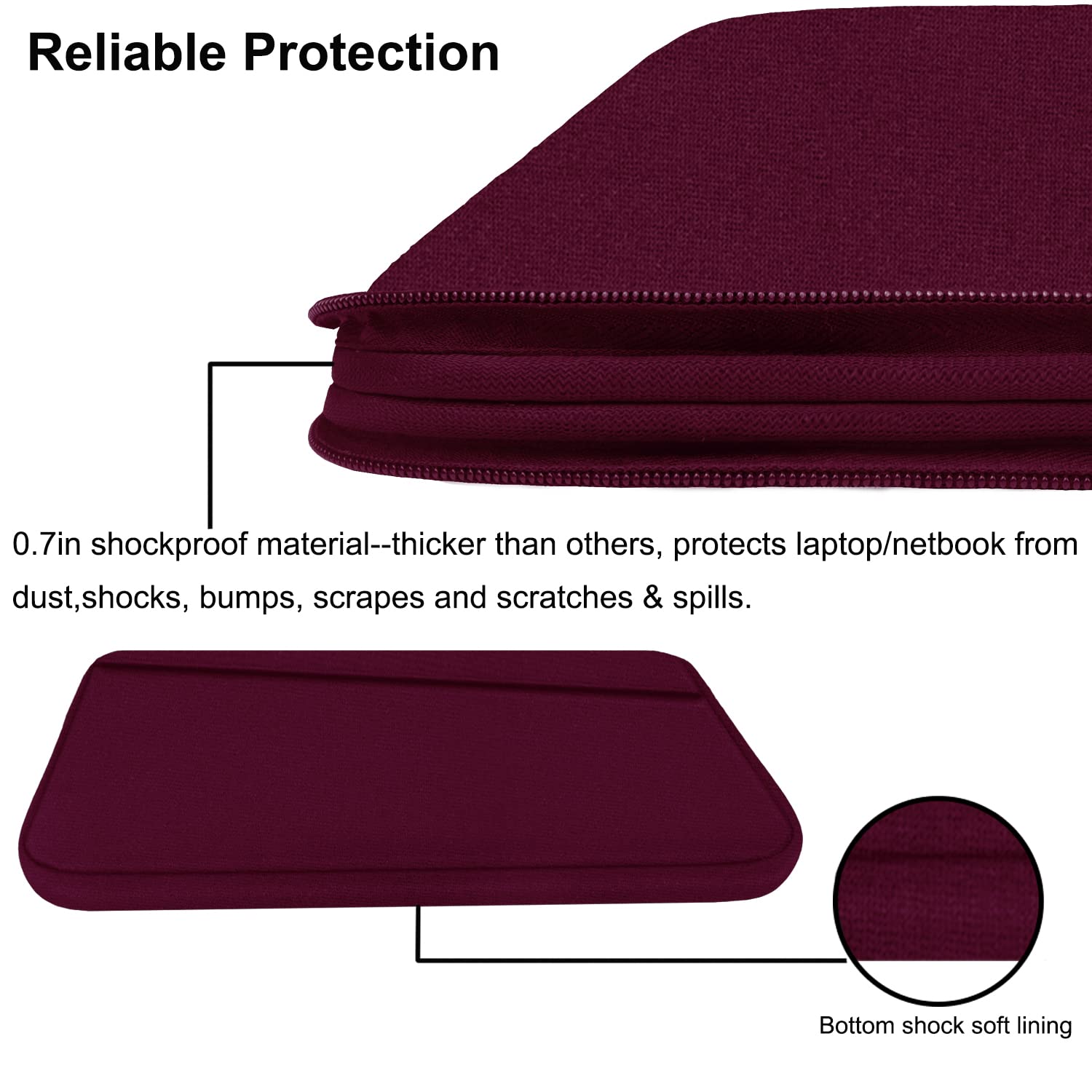 Laptop Sleeve Case 13.3 Inch, Durable 14 Inch Laptop Case Computer Carrying Bag Protective Cover Compatible with 13 14 inch MacBook Pro, MacBook Air, Dell, HP, Lenovo, Notebook, Computer, Black