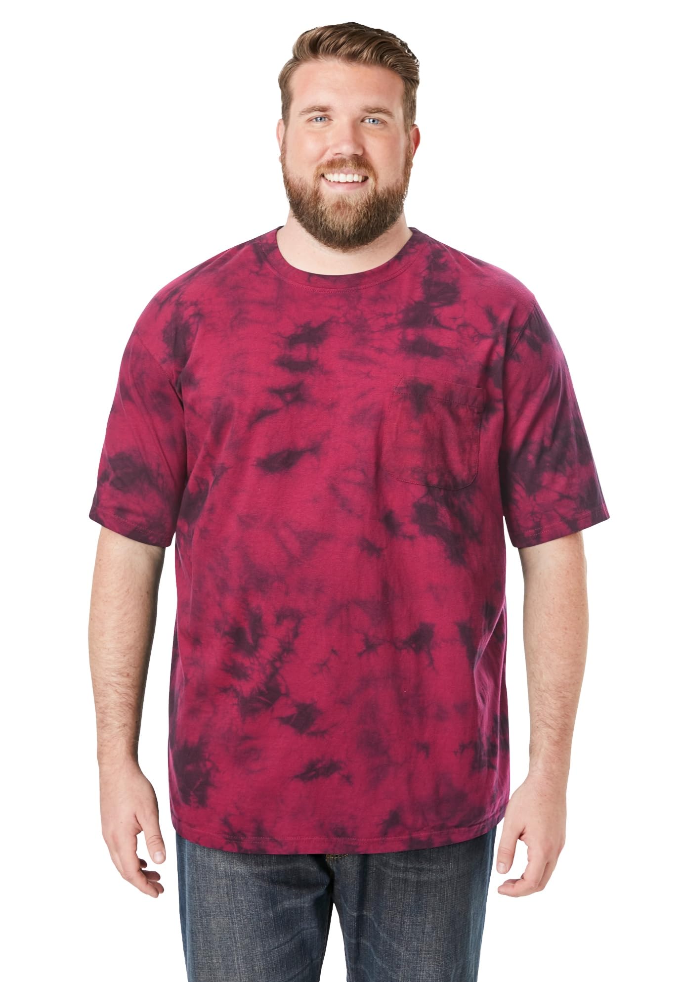 KingSize Men's Big & Tall Shrink-Less Lightweight Pocket Crewneck T-Shirt