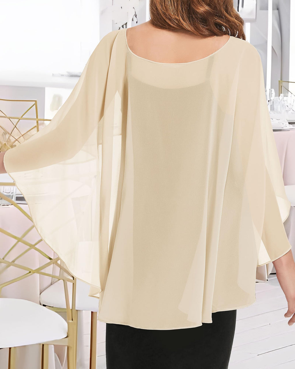Womens Capelets Shawls and Wraps for Evening Dress Chiffon Capes Wedding Cover Up
