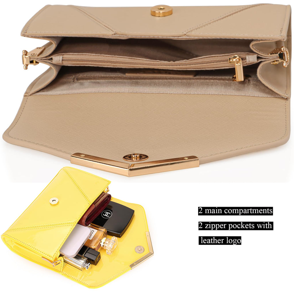DEXMAY Women Envelope Clutch Faux Saffiano Leather Evening Handbag Foldover Clutch Bag Formal Dressy Purse