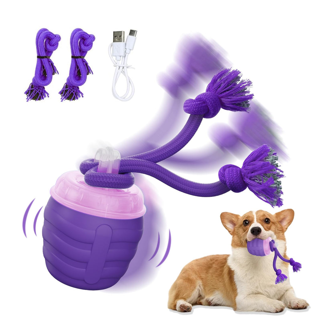 Interactive Dog Toy, [Newly Upgraded] Motion Activated Rolling Squeaky Ball for Medium/Large Dogs, Automatic Moving Dogs Ball for Boredom, USB Rechargeable(Cyan)