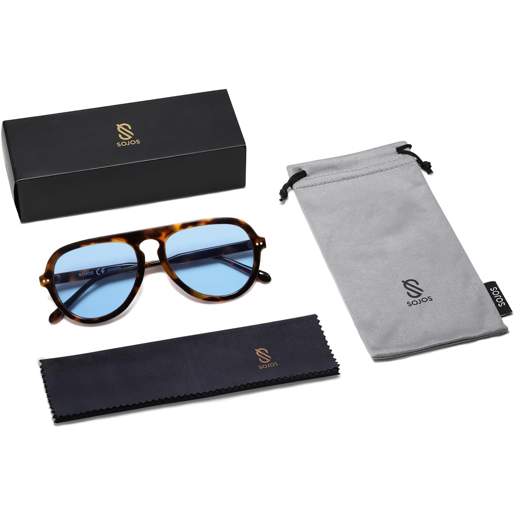 SOJOS Retro Aviator Sunglasses Womens Mens Vintage Plastic Frame Shades Lentes De Sol Para Mujer SJ2255