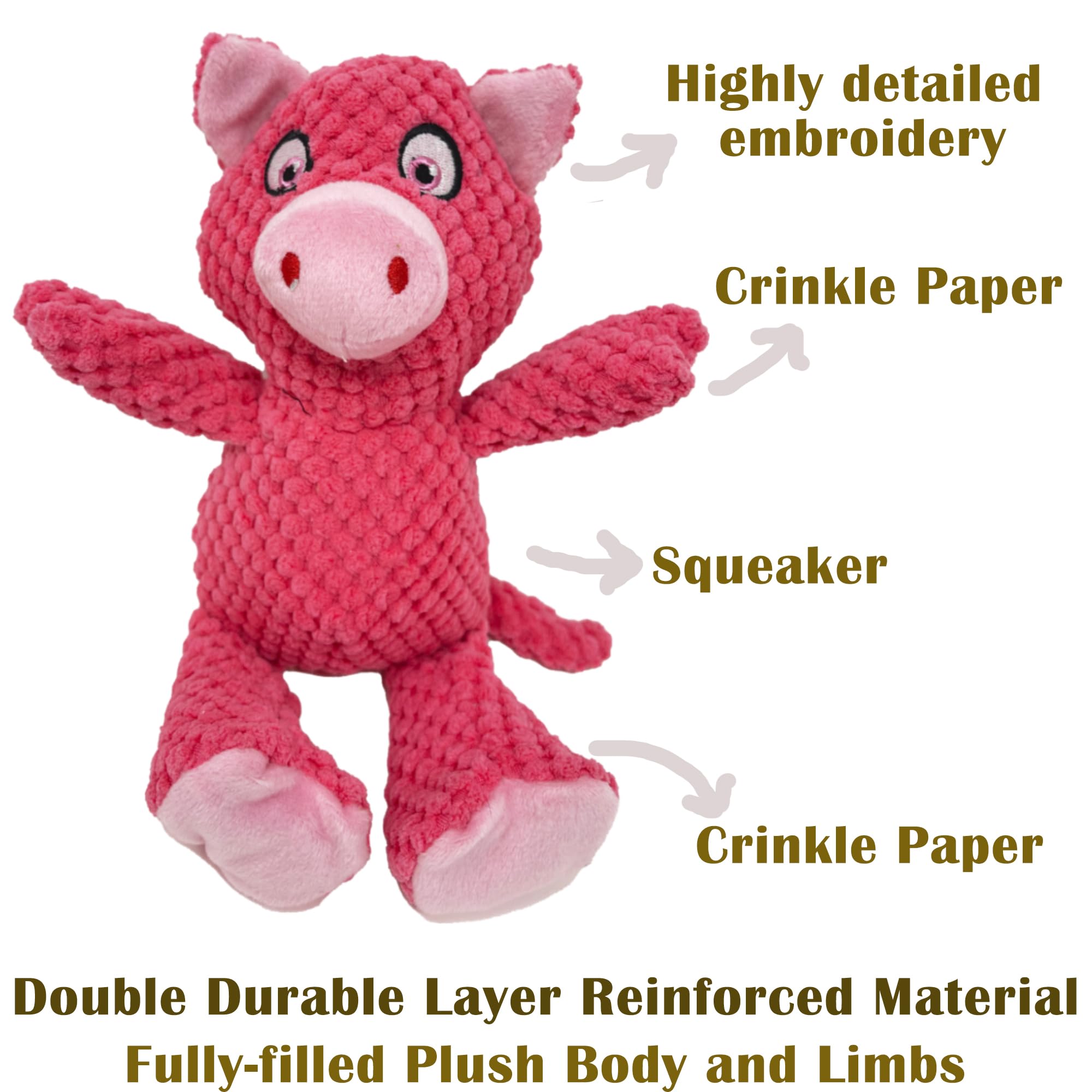 Jalousie Multipack Dog Squeaky Toys Strong Almost Indestructible, with Added Liner for Longer Play Dog Chew Toys (3 Pack - XLarge)