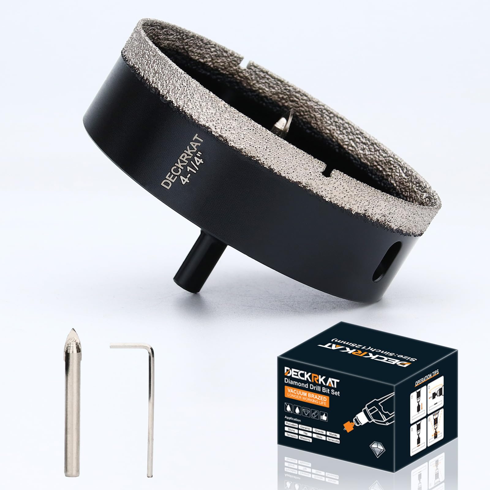 1 Inch Diamond Hole-Saw Bits with Pilot Drill Bit - 2pc 1" Diamond Tipped Tile Hole Saws with Guiding Bit Accurate Drilling for Porcelain Tile Ceramic Pottery Granite Stone Glass Bottles 25mm