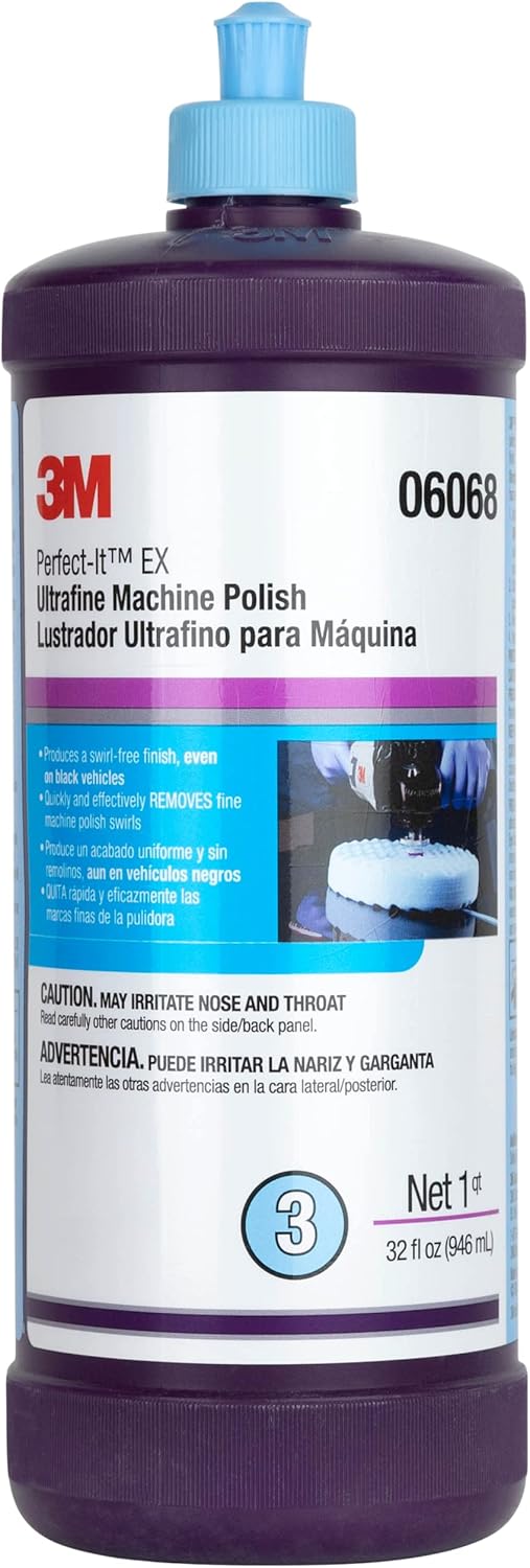 3M Perfect It Buffing and Polishing Kit | 36060 06094 06068 Rubbing Compound, Machine Polish, Ultrafine | Buffing, Car Polishing Kit Bundled with Kangaroobands Microfiber Cloth