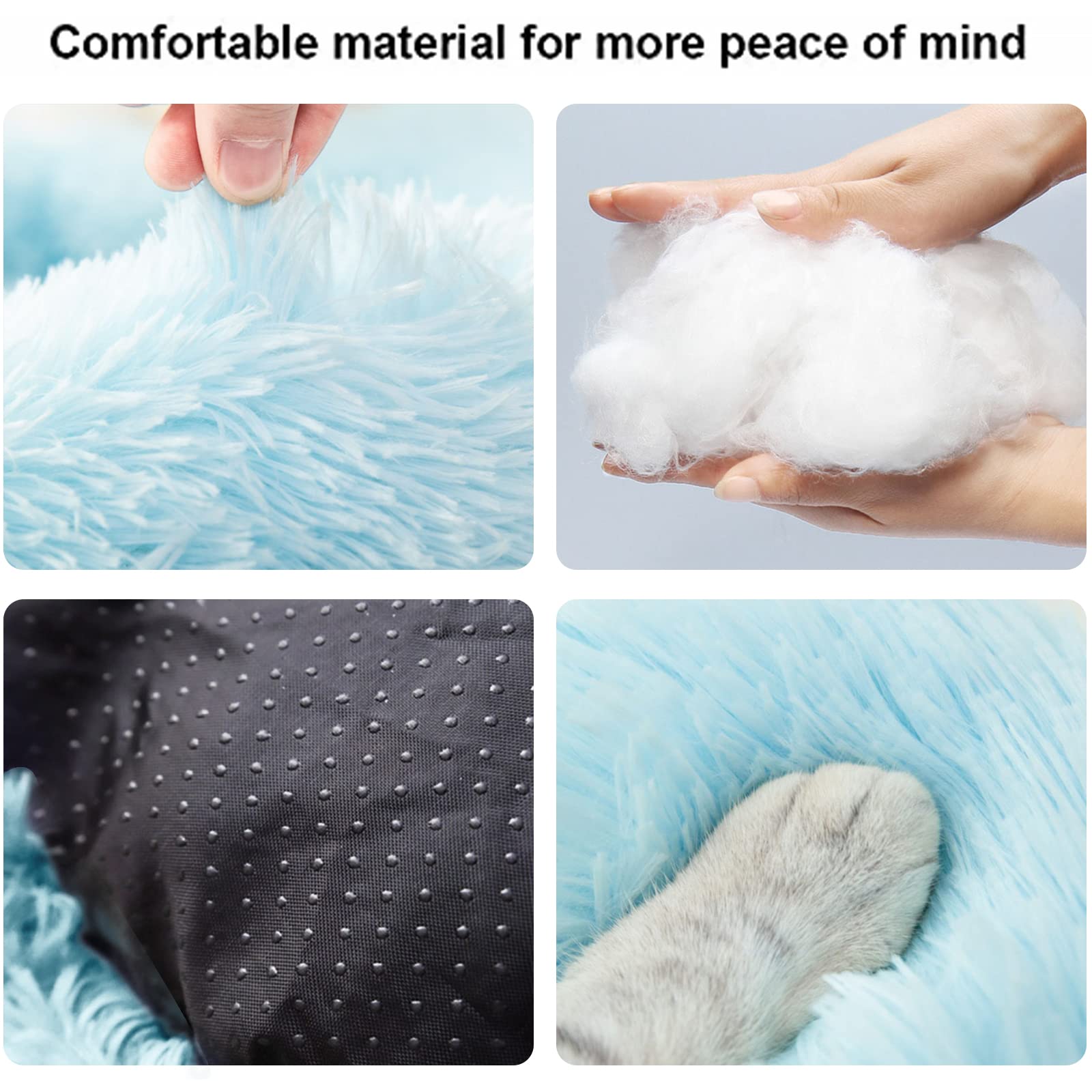 Nisrada Cat Beds for Indoor Cats,15.7 Inch Small Cats Beds, Washable-Round Pet Bed for Puppy and Kitten with Slip-Resistant Bottom