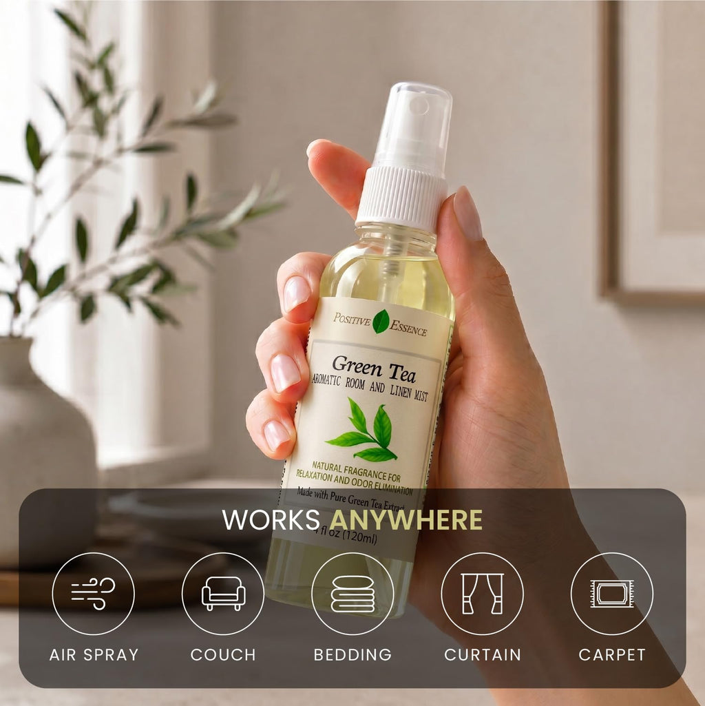 Linen and Room Spray Gift Set, (Lavender, Lemongrass, Rose, & Peppermint), Natural Air Freshener Made with Pure Essential Oils & Minimal Ingredients, Perfect Bathroom Spray or Room Mist, 4-Pack