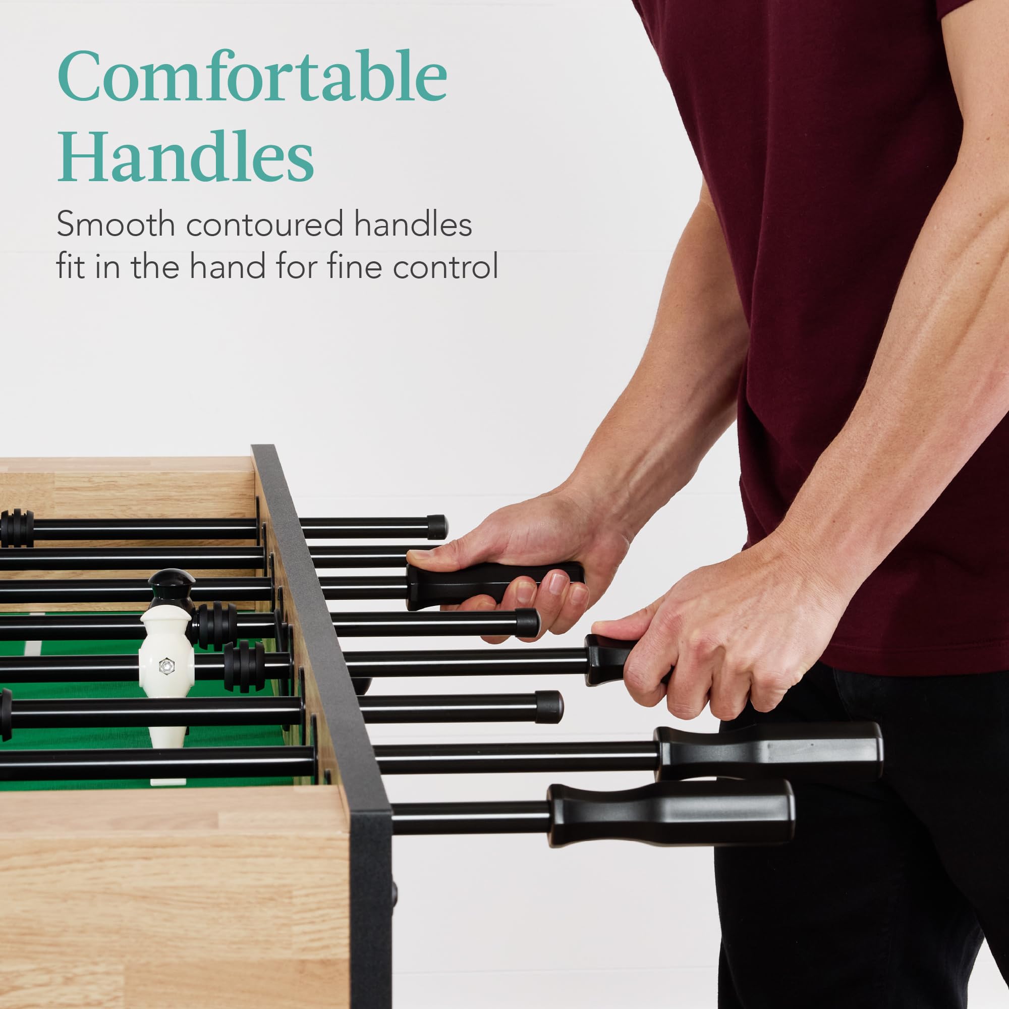 Best Choice Products Full Size 54 Inch Regulation Foosball Table for Home, Game Room - Includes 2 Balls, 2 Cup Holders