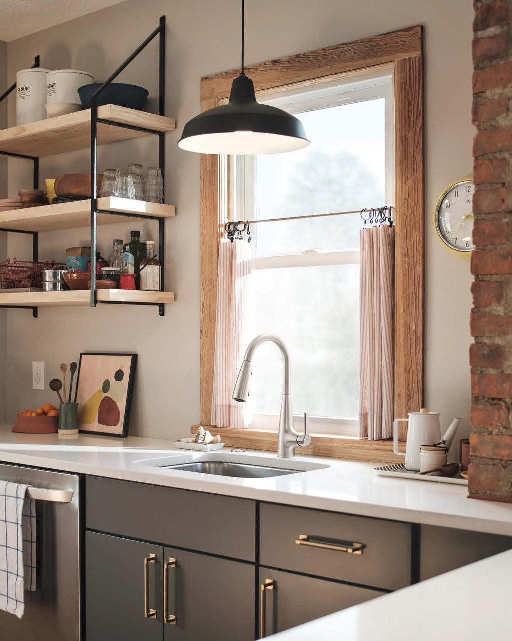 Moen Haelyn Pulldown Kitchen Faucet with Power Boost, 87627 | Pulldown sprayer, Power Boost technology, Soap dispenser included, Chrome finish, High arc faucet