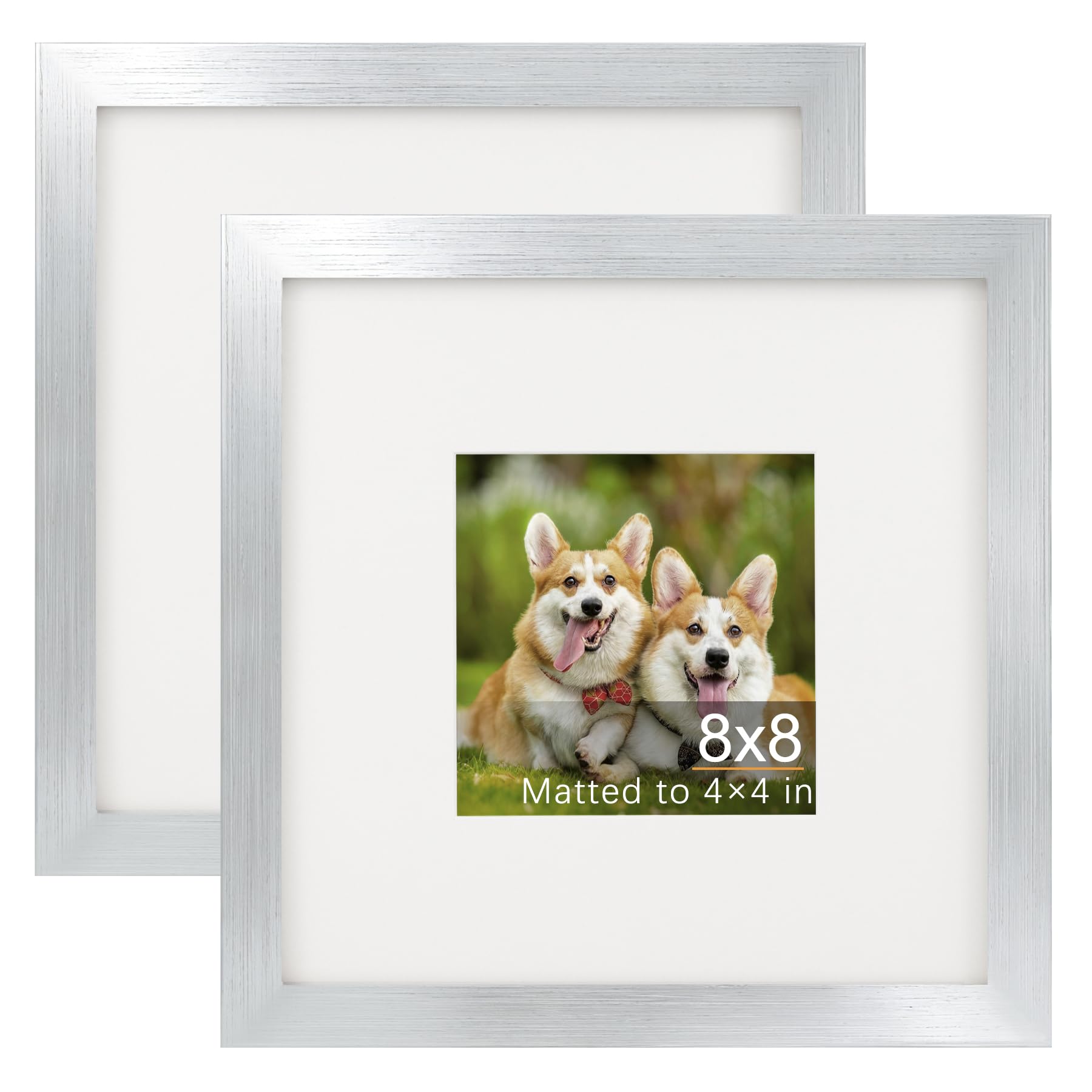 TOFOREVO Picture Frames 4x4 Set of 2 Black Wood Grain Photo Frame for Gallery Wall Mounting or Tabletop Display