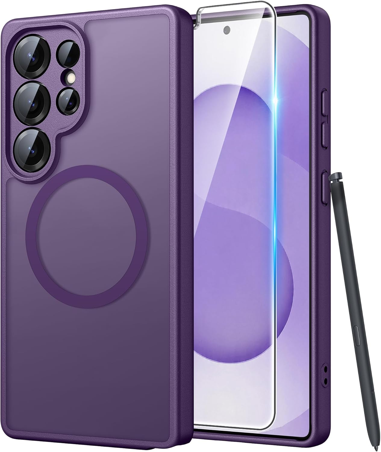 FNTCASE for iPhone 17 Case: [Compatible with Magsafe] Translucent Matte Cases with [Full Camera Protection] [Screen Protector] Military Grade Shockproof Protective Phone Cover - Light Purple