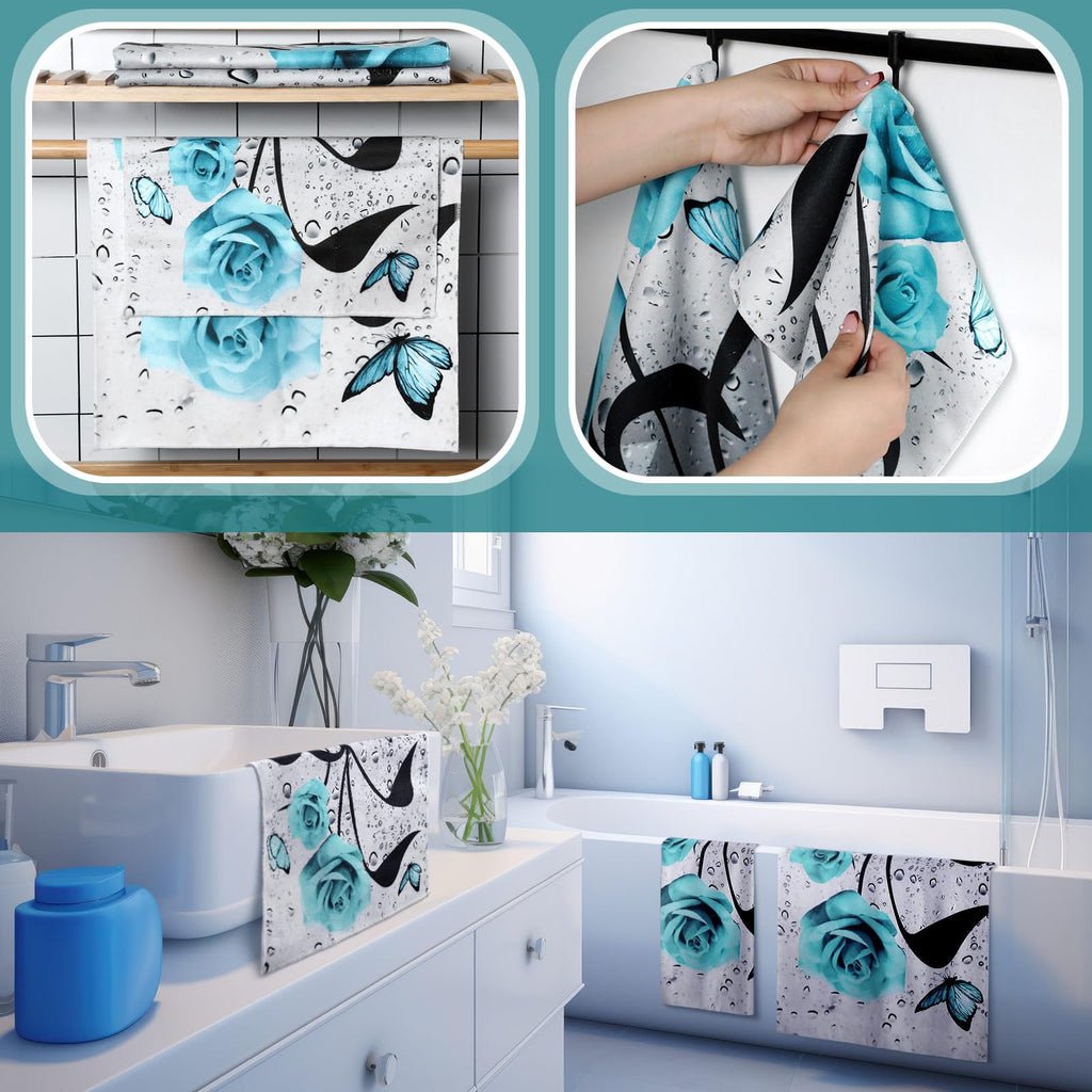 Preboun 3 Pack Christmas Gnome Bathroom Towels Set - Christmas Tree Hand Towels, Winter Snowflake Bath Towels, Soft Absorbent Dish Towels for Bathroom, Kitchen, Home, Hotel, Beach, Gym, Spa