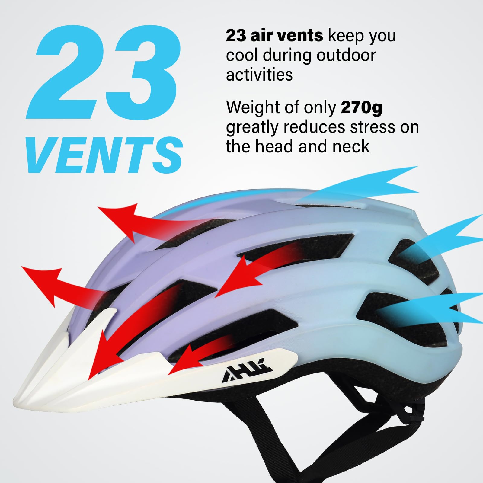Youth Adult Road Bike Helmet, Men Women Adjustable Mountain Bicycle Helmet with Detachable Visor, 2 Sizes for Age 8-14+ Youth, Kids, Adult