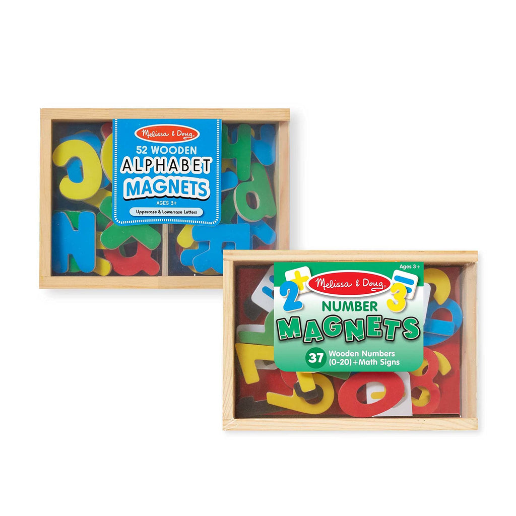 Melissa & Doug 52 Wooden Alphabet Magnets in a Box - Uppercase and Lowercase Letters
