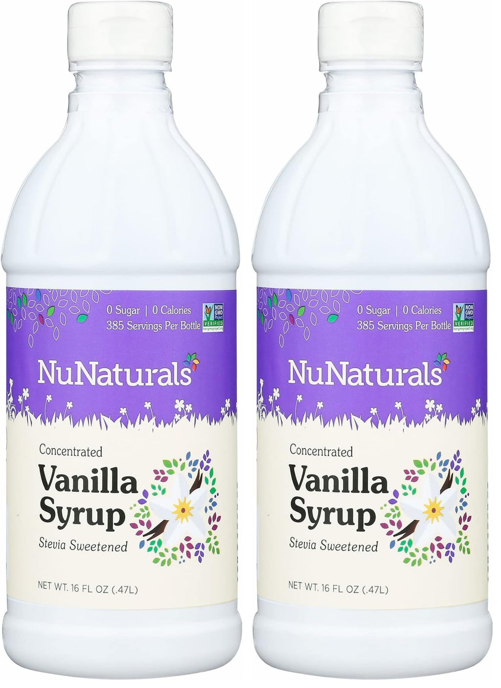 NuNaturals Stevia Syrup, Sugar-Free Sweetener, Plant-Based Sugar Substitute, Zero Calorie, Chocolate Flavor Syrup, 16 oz
