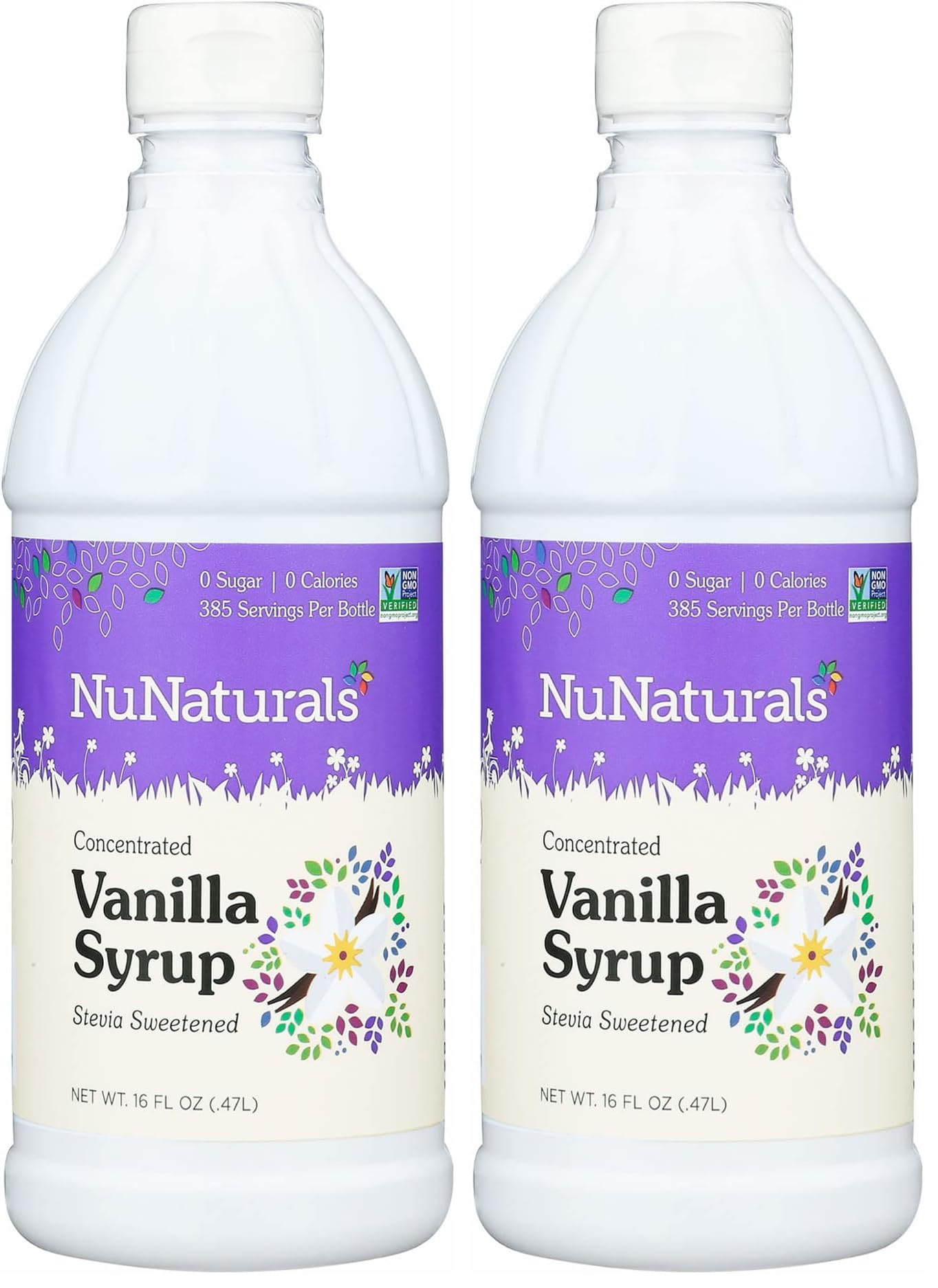 NuNaturals Stevia Syrup, Sugar-Free Sweetener, Plant-Based Sugar Substitute, Zero Calorie, Chocolate Flavor Syrup, 16 oz