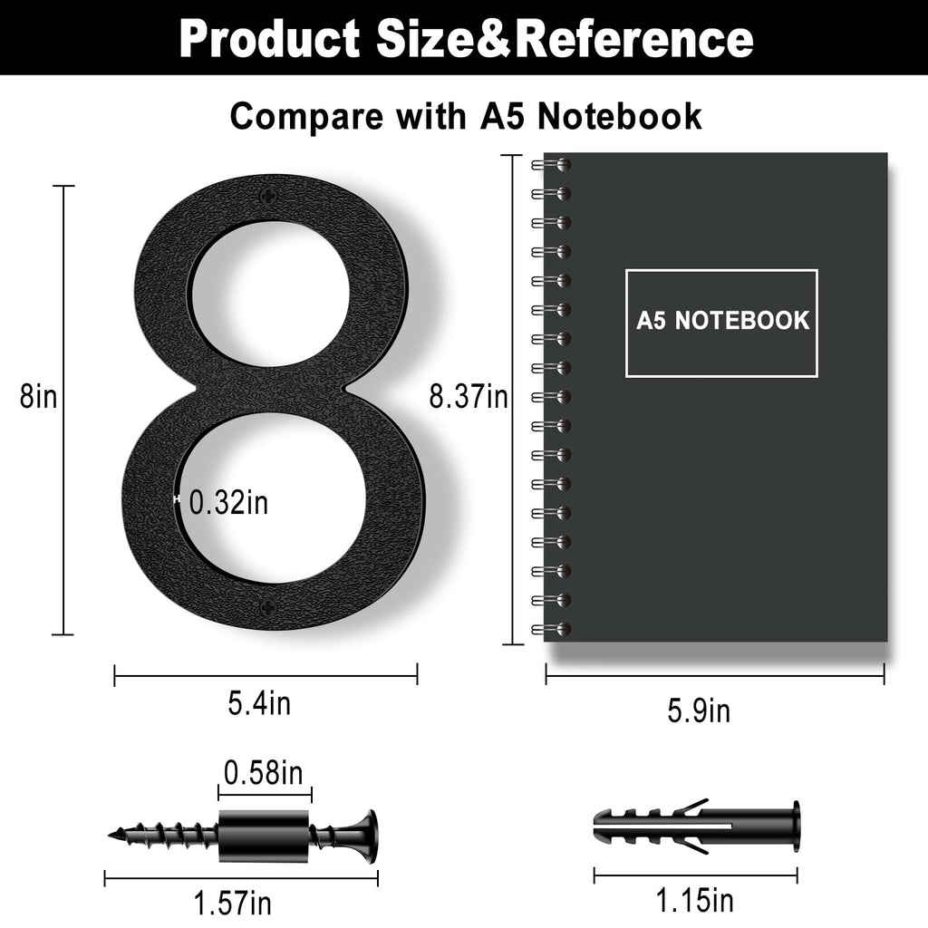 8 Inch Black Floating Arrow Signs, Modern Outdoor Plastic Directional Signs for Wall Yard Street