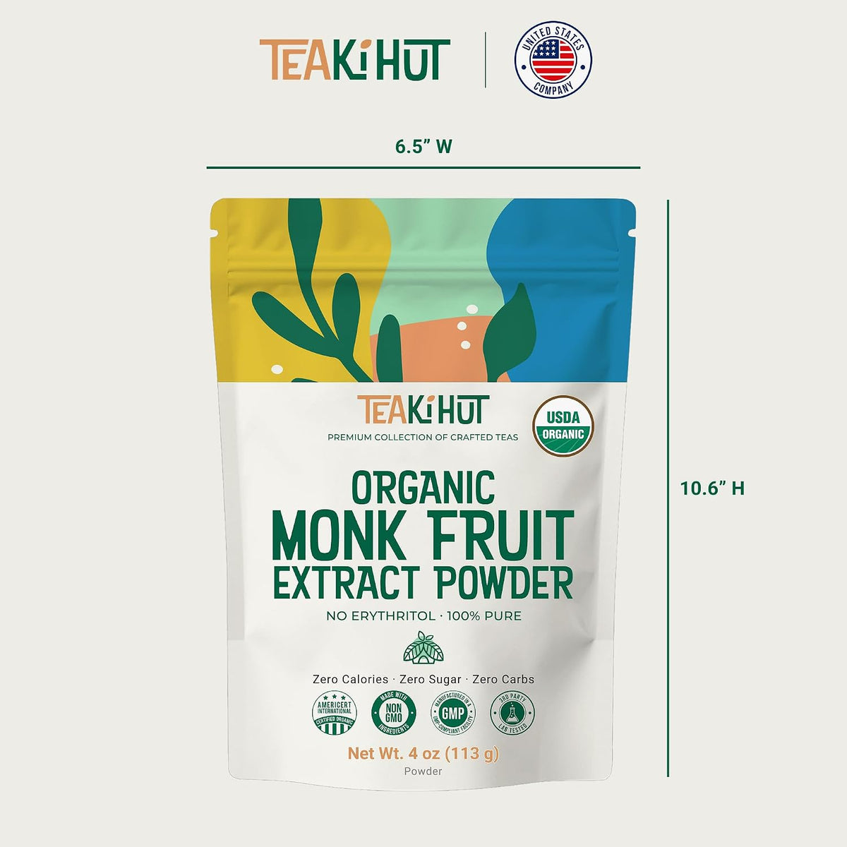 Organic Monk Fruit Extract Powder, Pure Non-GMO Sweetener 4oz